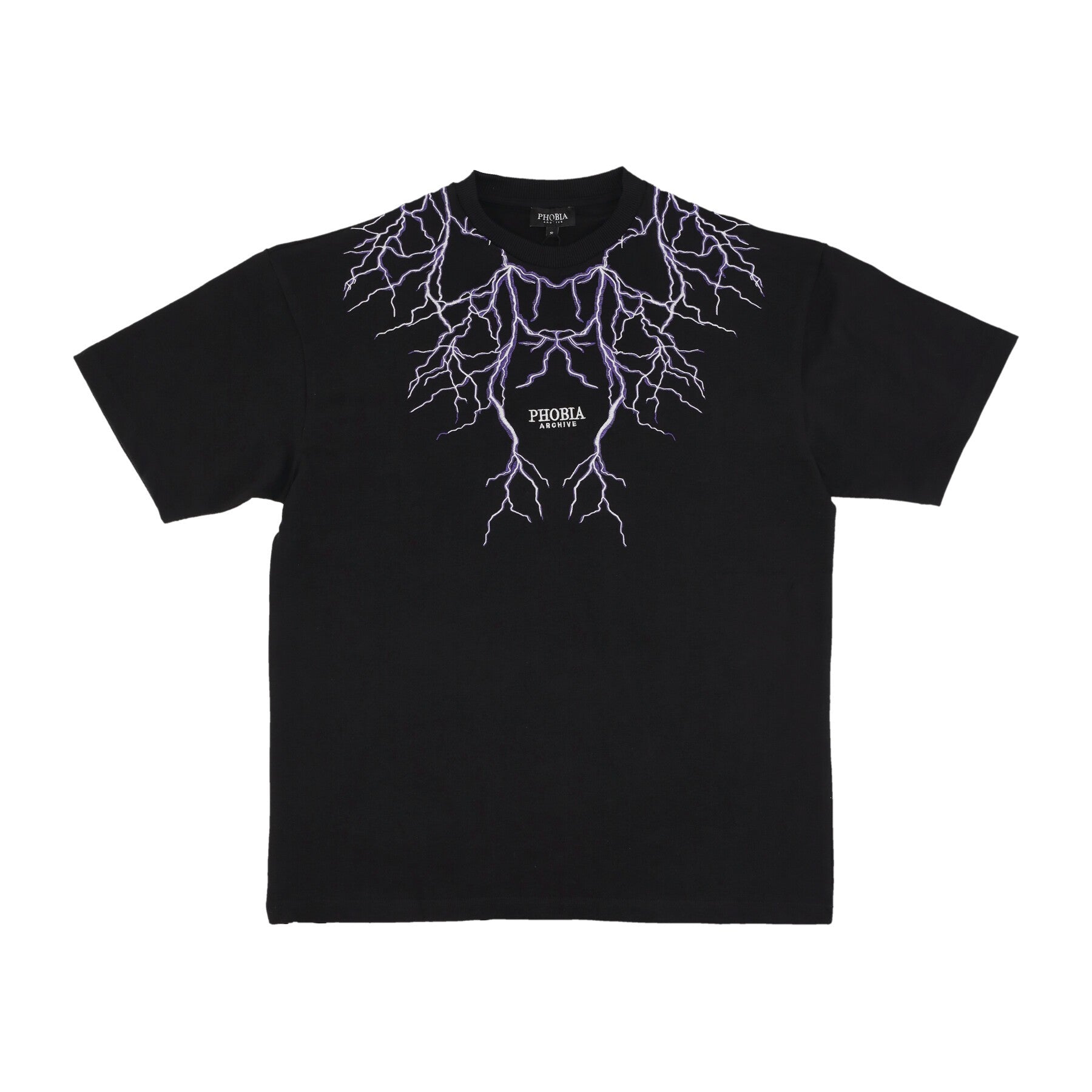 T-shirt de foudre masculin noir / violet T -Shirt