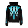 Phobia, Felpa Leggera Cappuccio Uomo Skeleton Print Hoodie, Black/petrolium