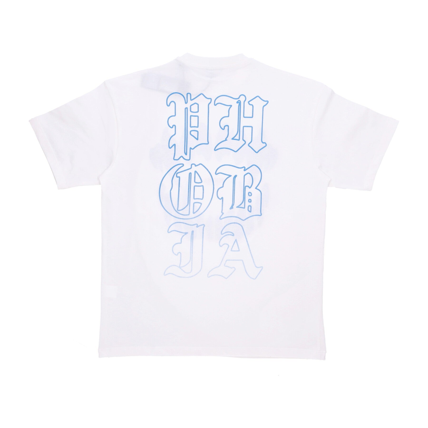 T-Shirt mit Mund-Print für Herren, gebrochenes Weiß/Hellblau