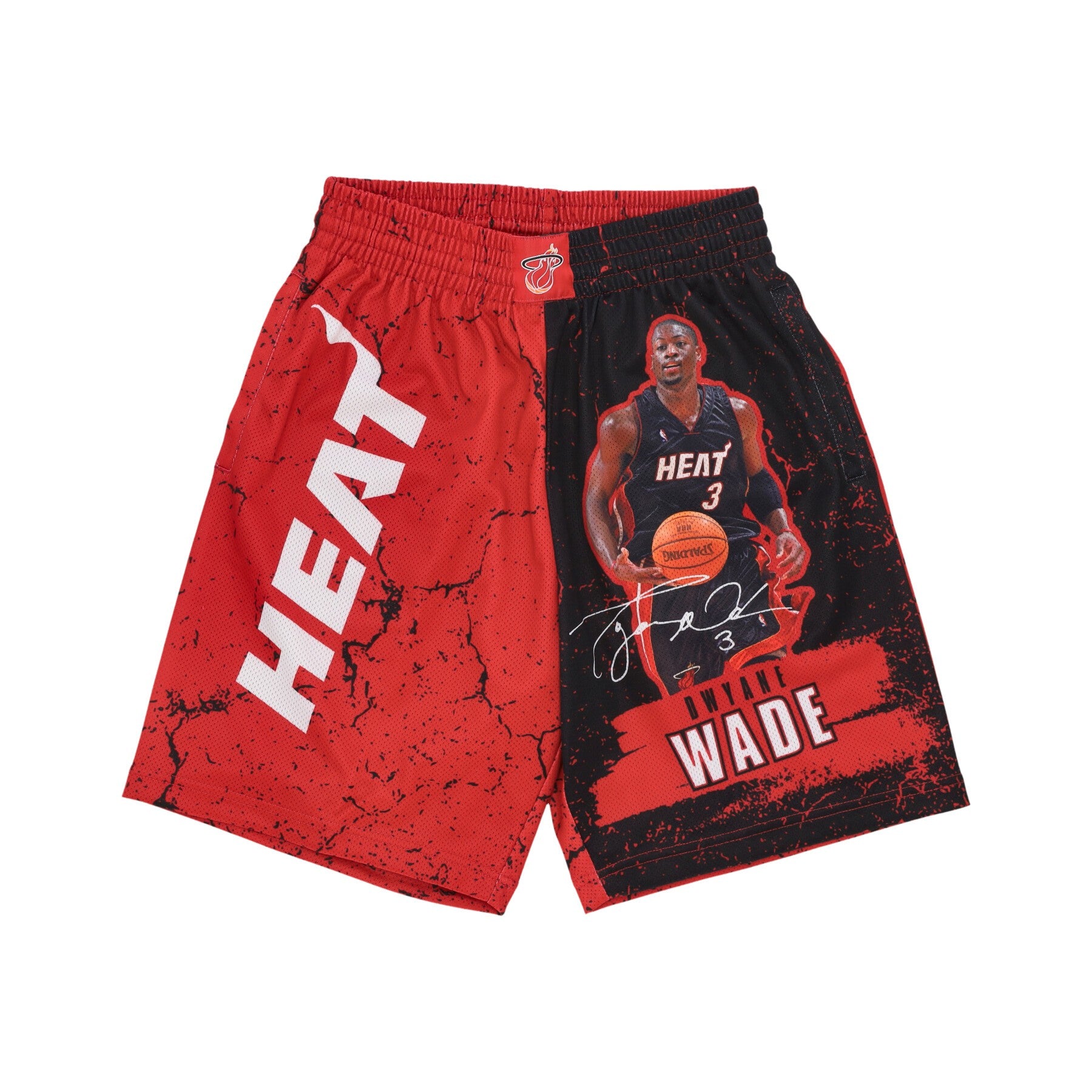 Mitchell & Ness, Pantaloncino Tipo Basket Uomo Nba Burst Mesh Short No 3 Dwyane Wade Miahea, Original Team Colors