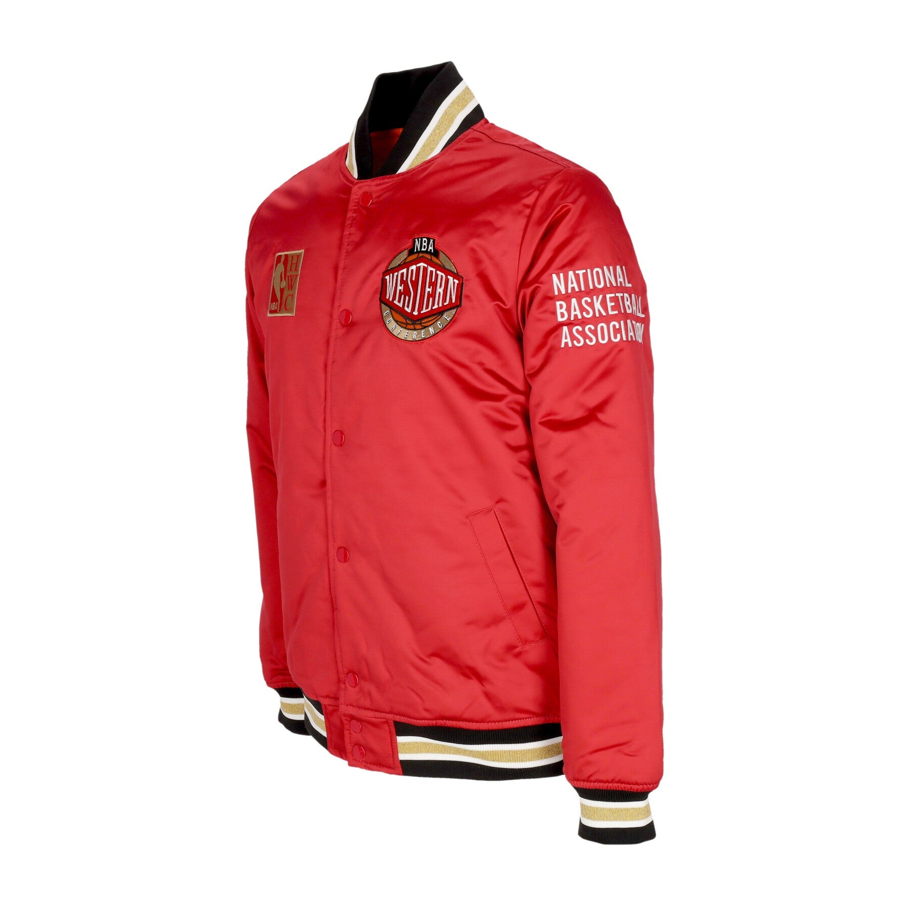 Mitchell & Ness, Giubbotto Bomber Uomo Nba Heavyweight Satin Jacket Update Team West, 