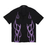 Vision Of Super, Camicia Manica Corta Uomo Flames Shirt, Black/purple