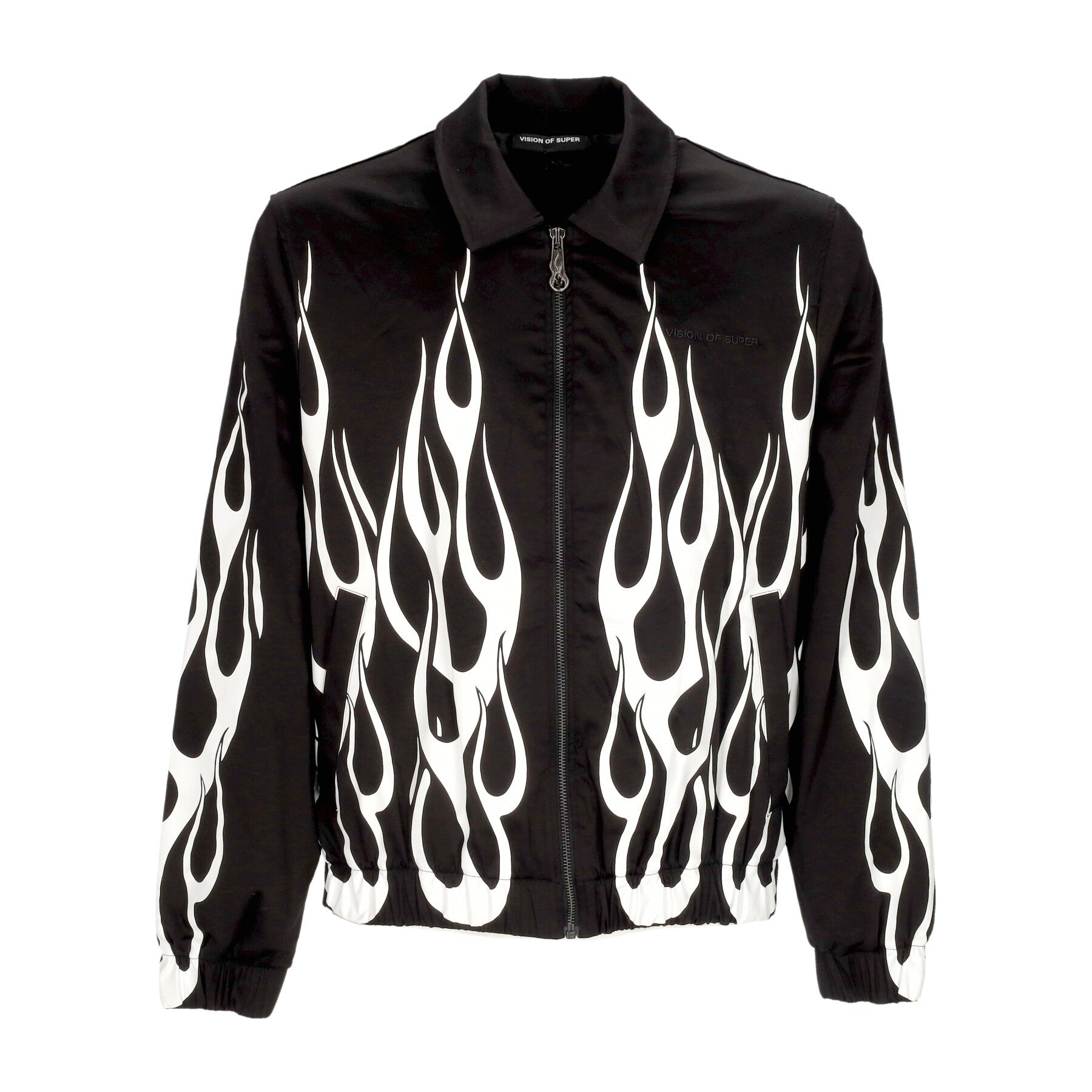 Vision Of Super, Giubbotto Uomo Flames Jacket, Black/off White