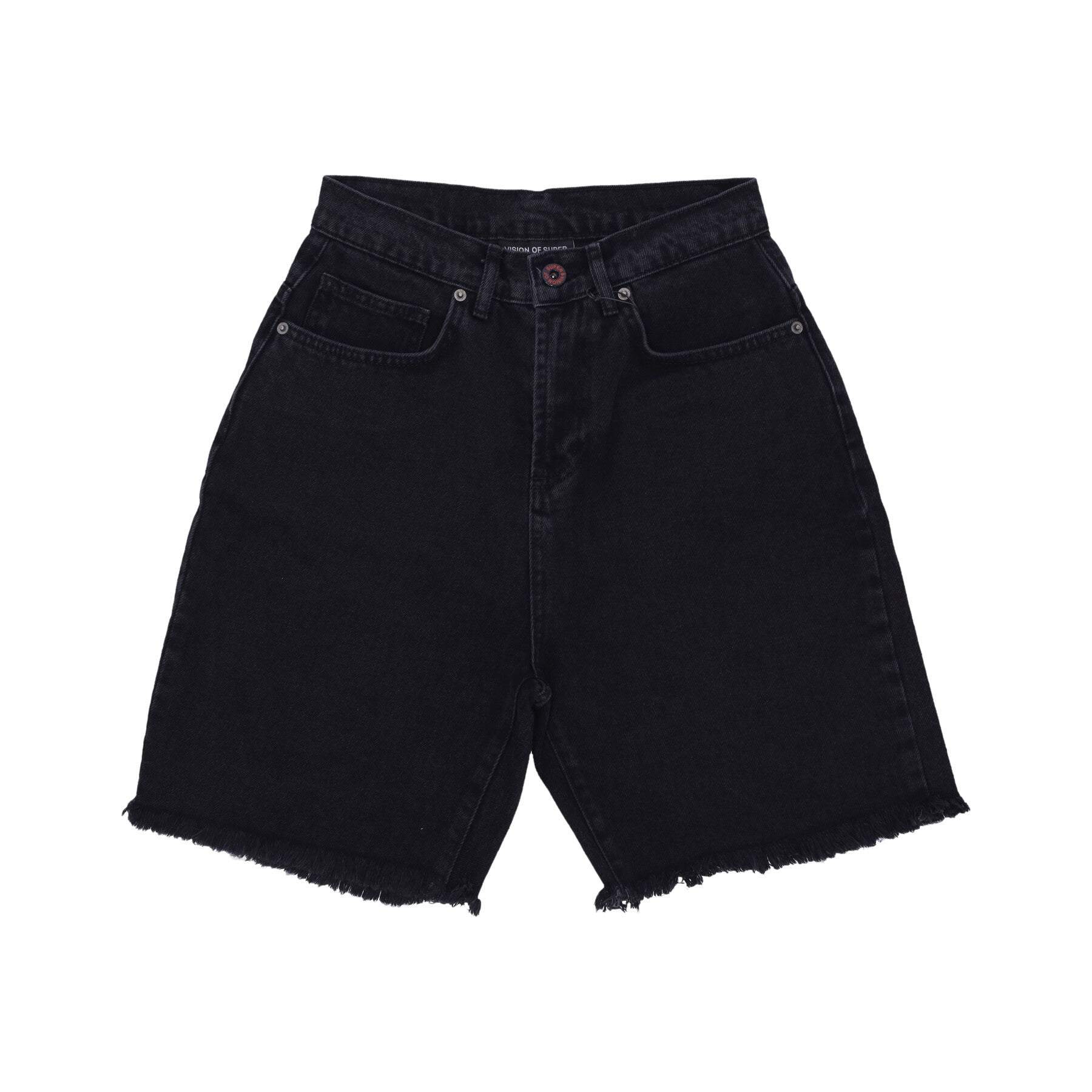 Herren kurze Jeans Flames Denim Shorts Schwarz/Weiß