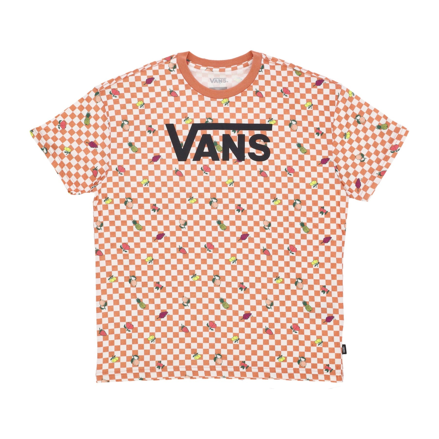 Vans, Maglietta Donna Fruit Checkerboard Oversized Tee, Sun Baked