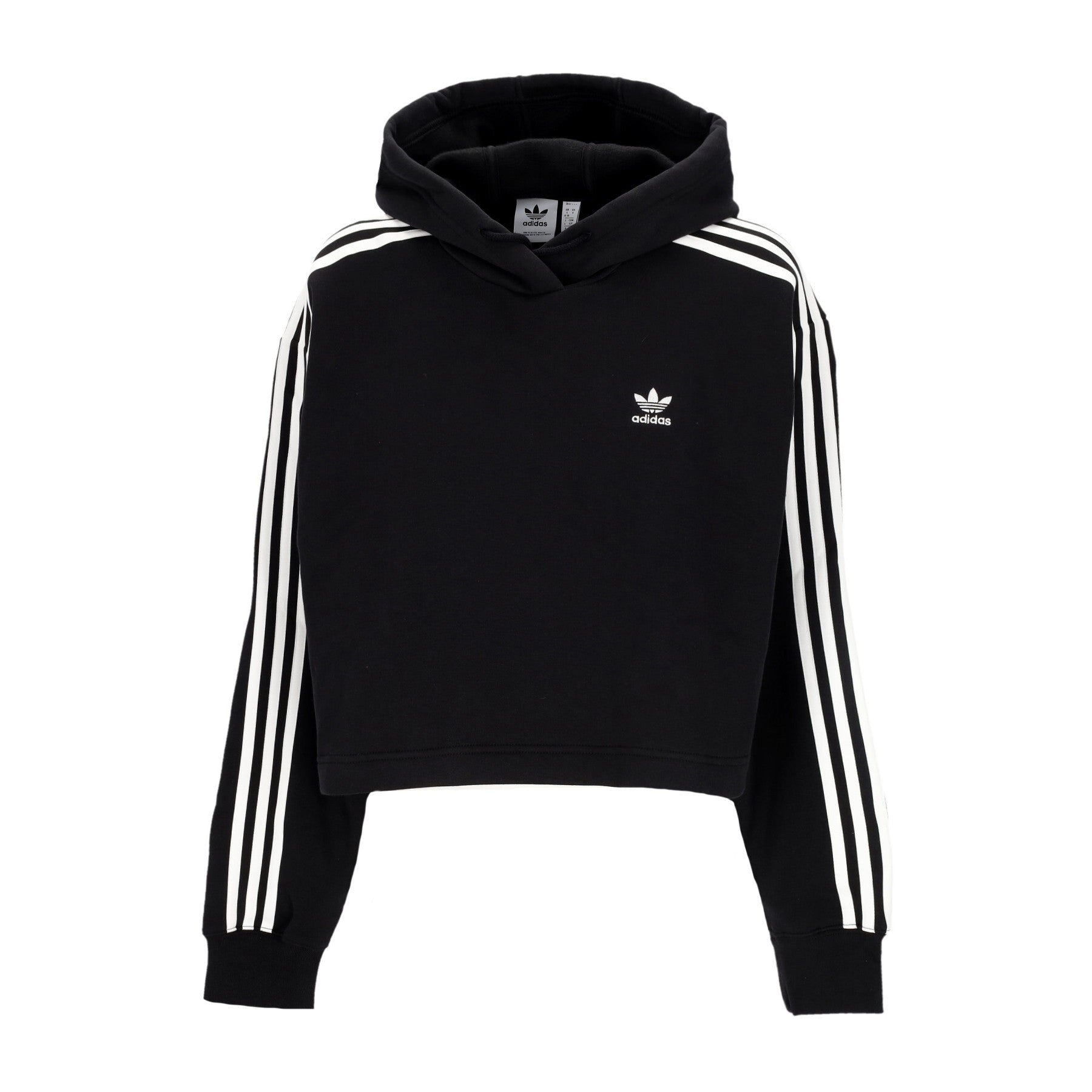 Adidas, Felpa Cappuccio Corta Donna Cropped Hoodie, Black