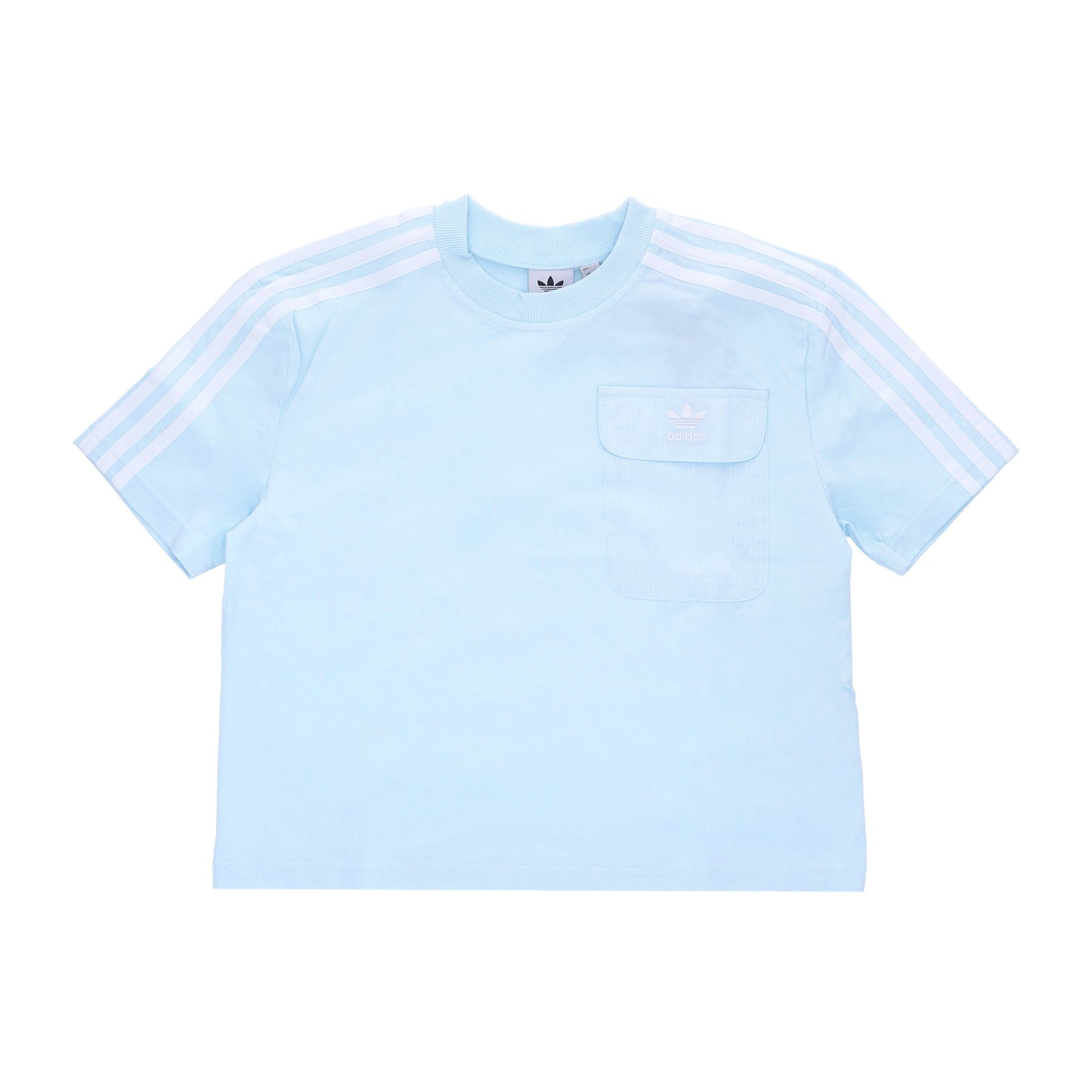 Adidas, Maglietta Donna Poplin Pocket Tee, Almost Blue