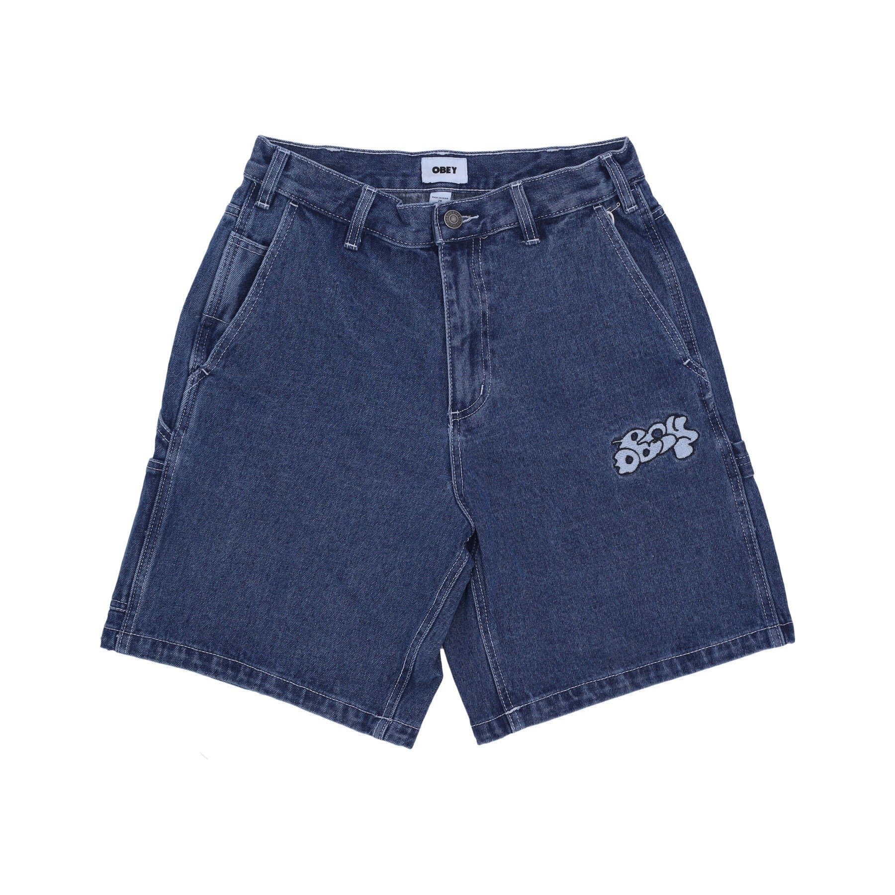 Obey, Jeans Corto Uomo Time Carpenter Denim Short, Stonewash Indigo