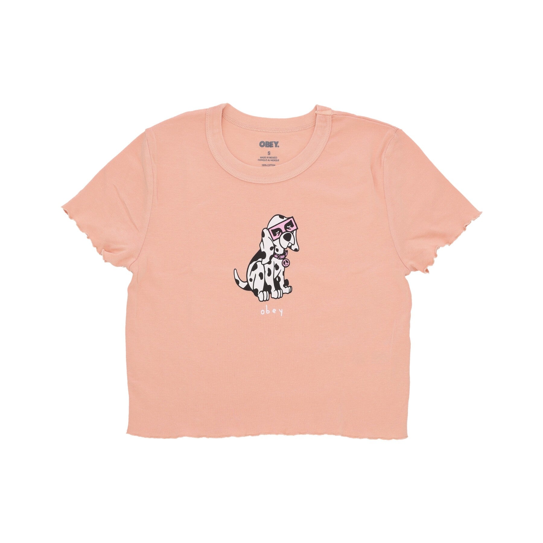 Obey, Maglietta Corta Donna Eyes Dalmation Cropped Emma Fitted Tee, 