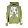 Phobia, Felpa Leggera Cappuccio Uomo Skeleton Print Hoodie, Green/white