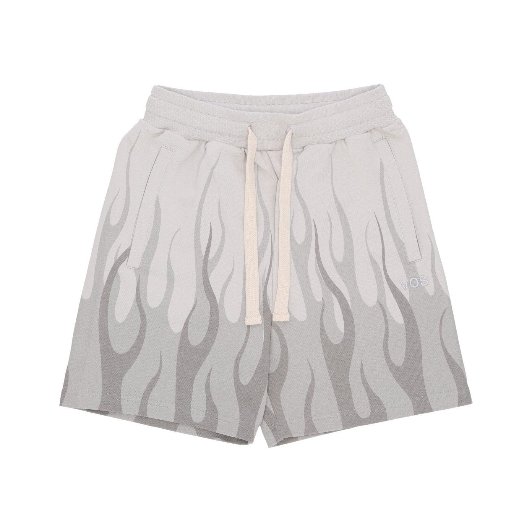 Vision Of Super, Pantalone Corto Tuta Uomo Double Flames Shorts, Lunar Rock