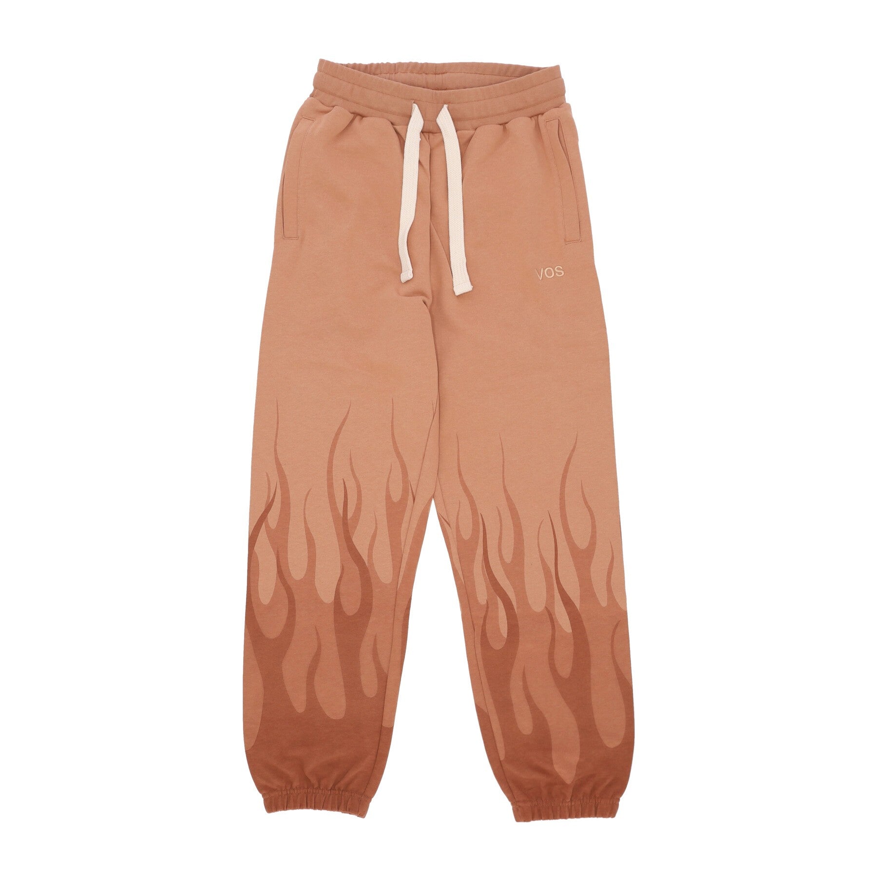 Vision Of Super, Pantalone Tuta Leggero Uomo Double Flames Pants, Terracotta