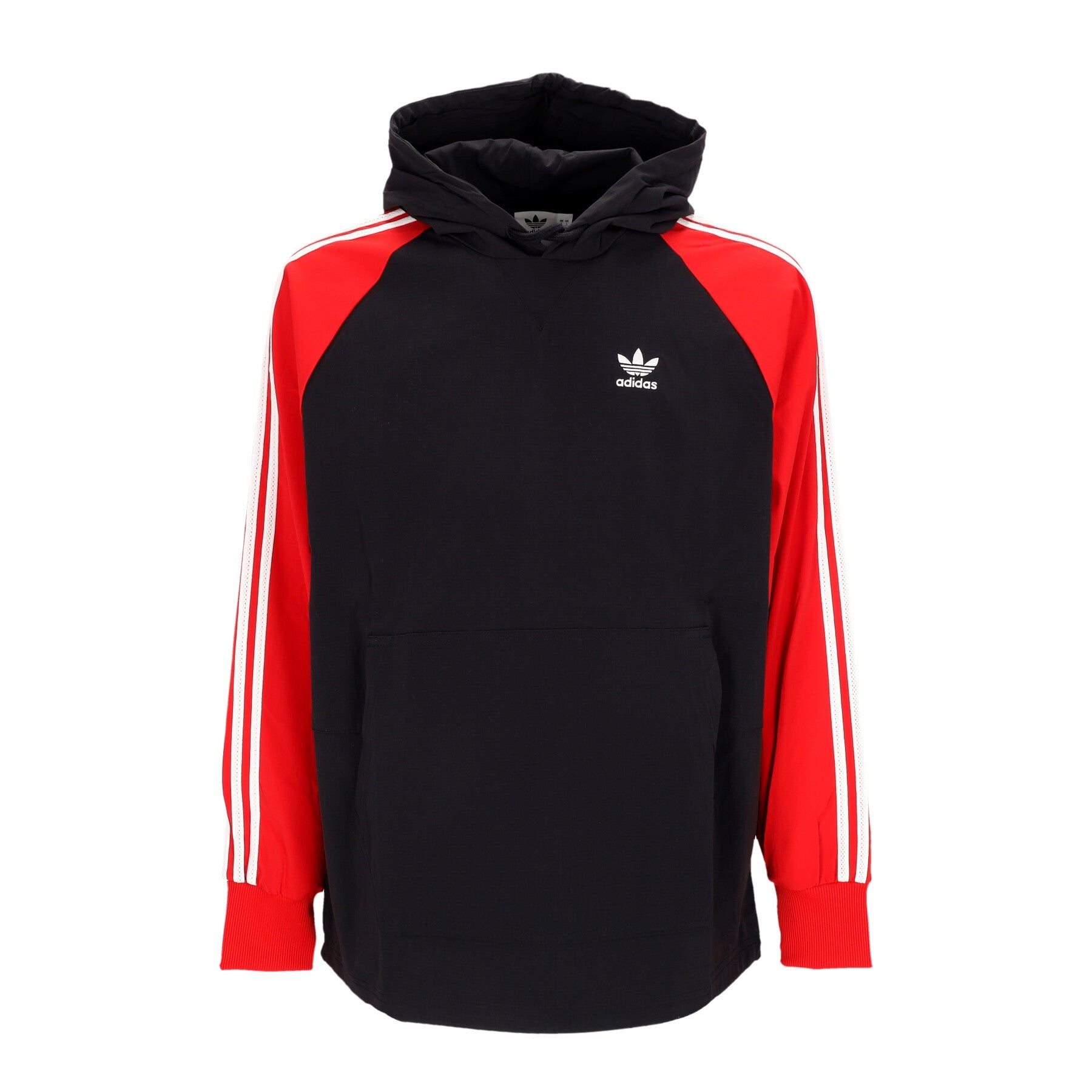 Adidas, Giacca A Vento Infilabile Uomo Hooded Windbreaker, Black/better Scarlet