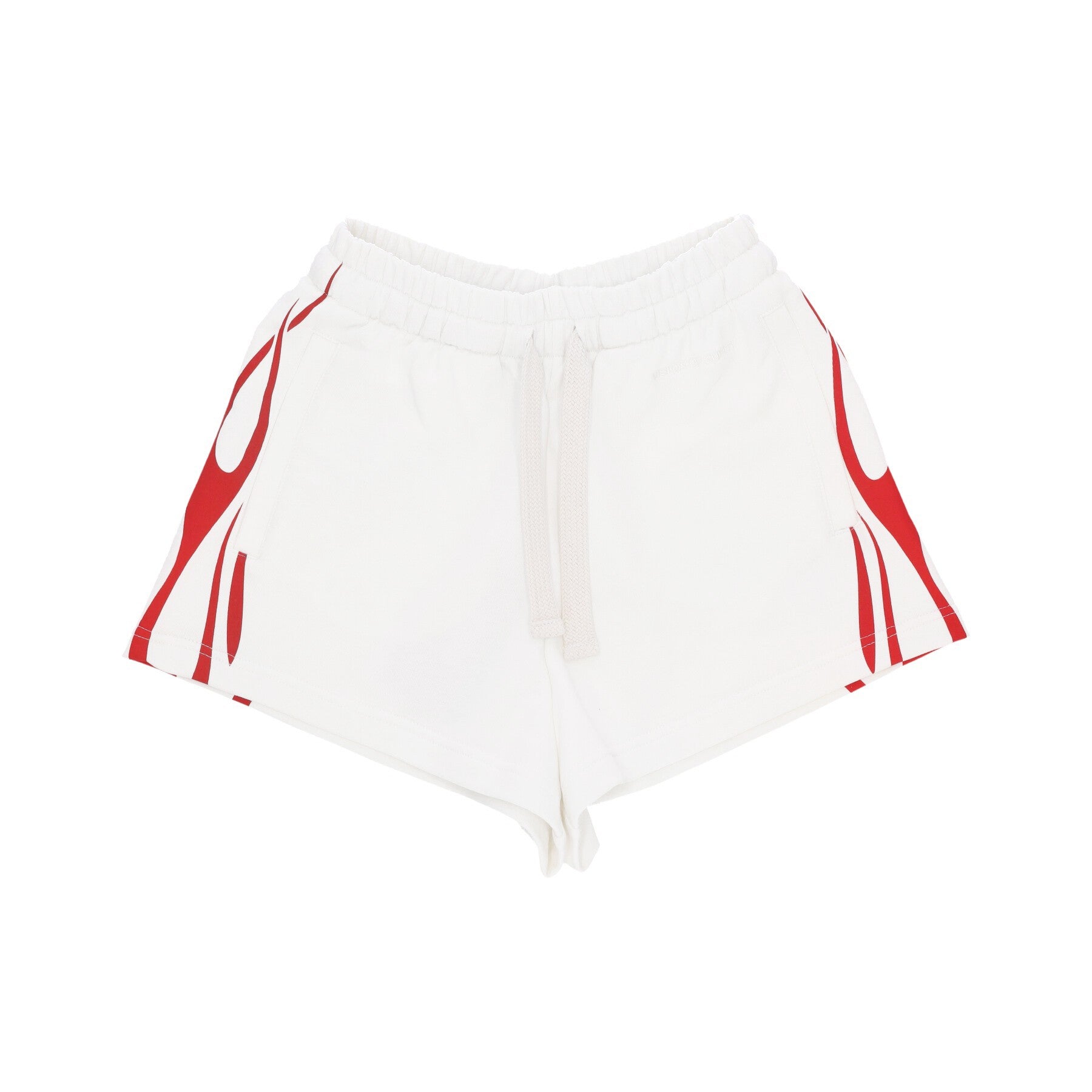 Pantalone Corto Tuta Donna Flames Shorts Off White/red