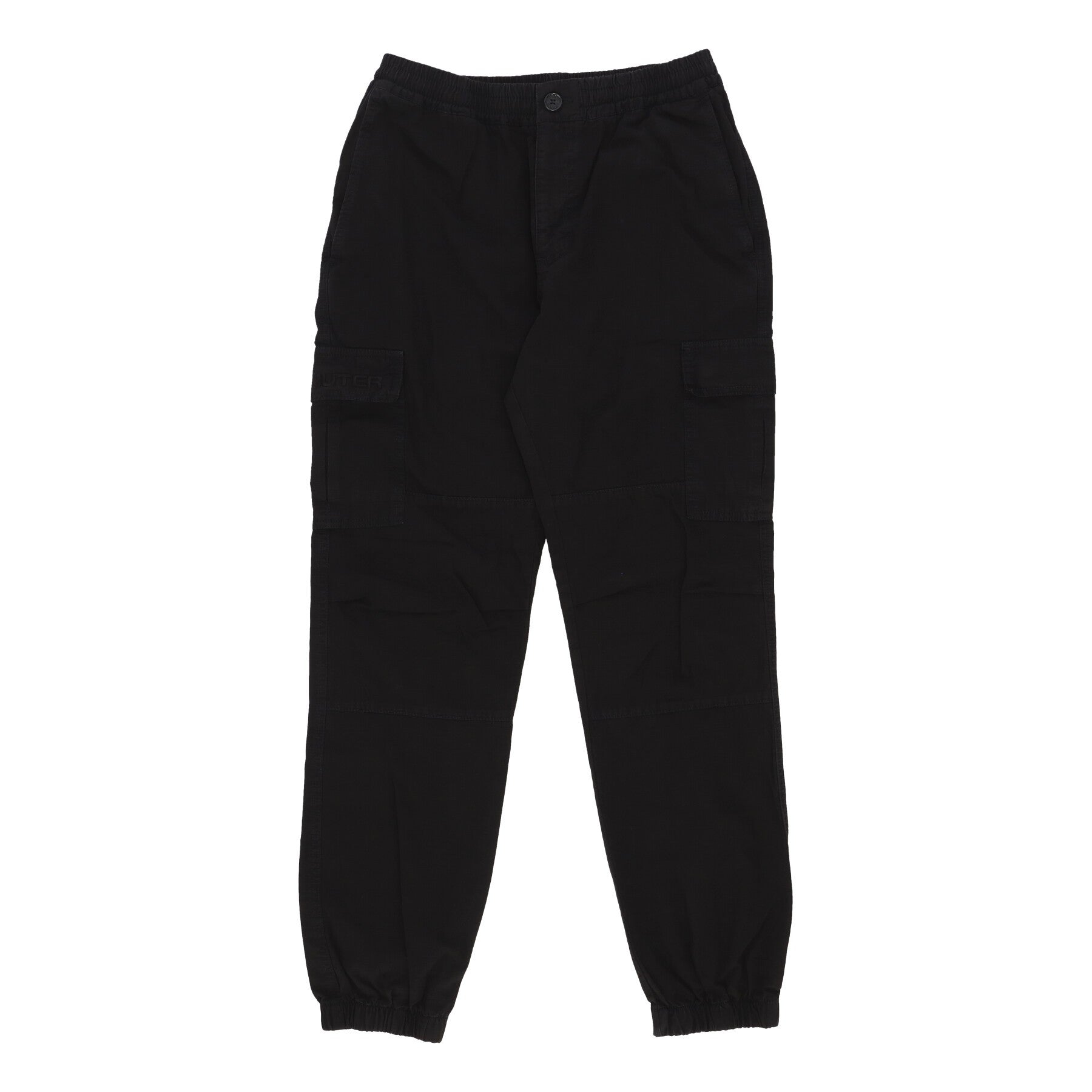 Long Men's Cargo Jogger Pants Black