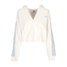 Adidas, Felpa Leggera Cappuccio Donna V-neck Cropped Hoodie, Cloud White