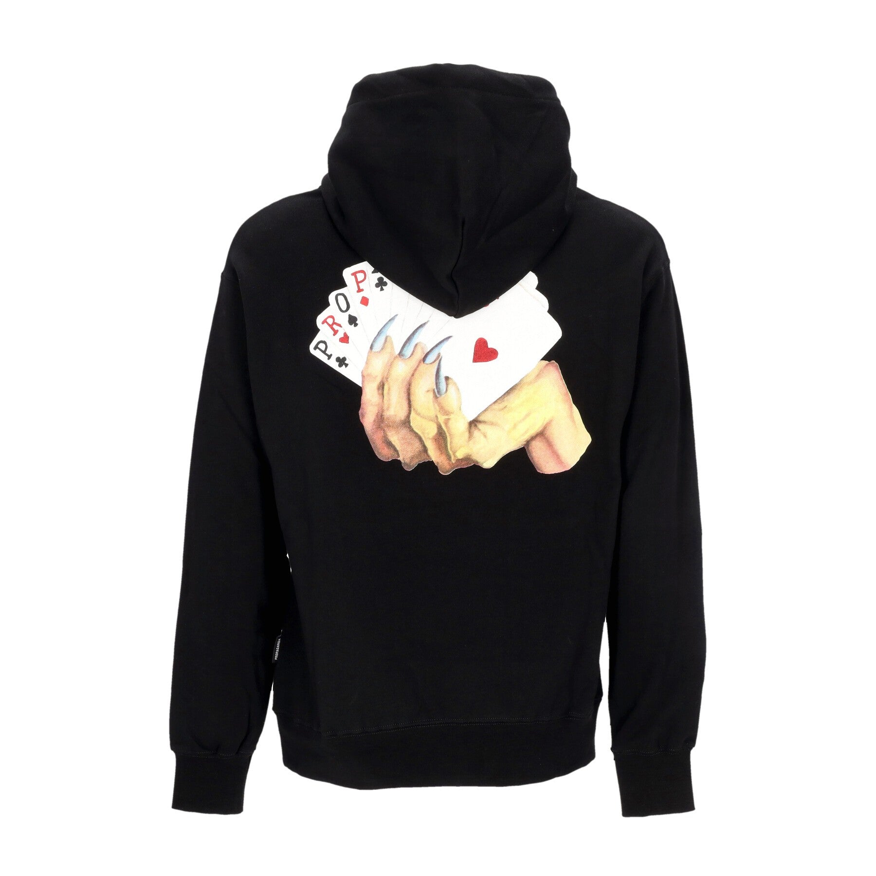 Propaganda, Felpa Leggera Cappuccio Uomo Royal Flush Hoodie, Black