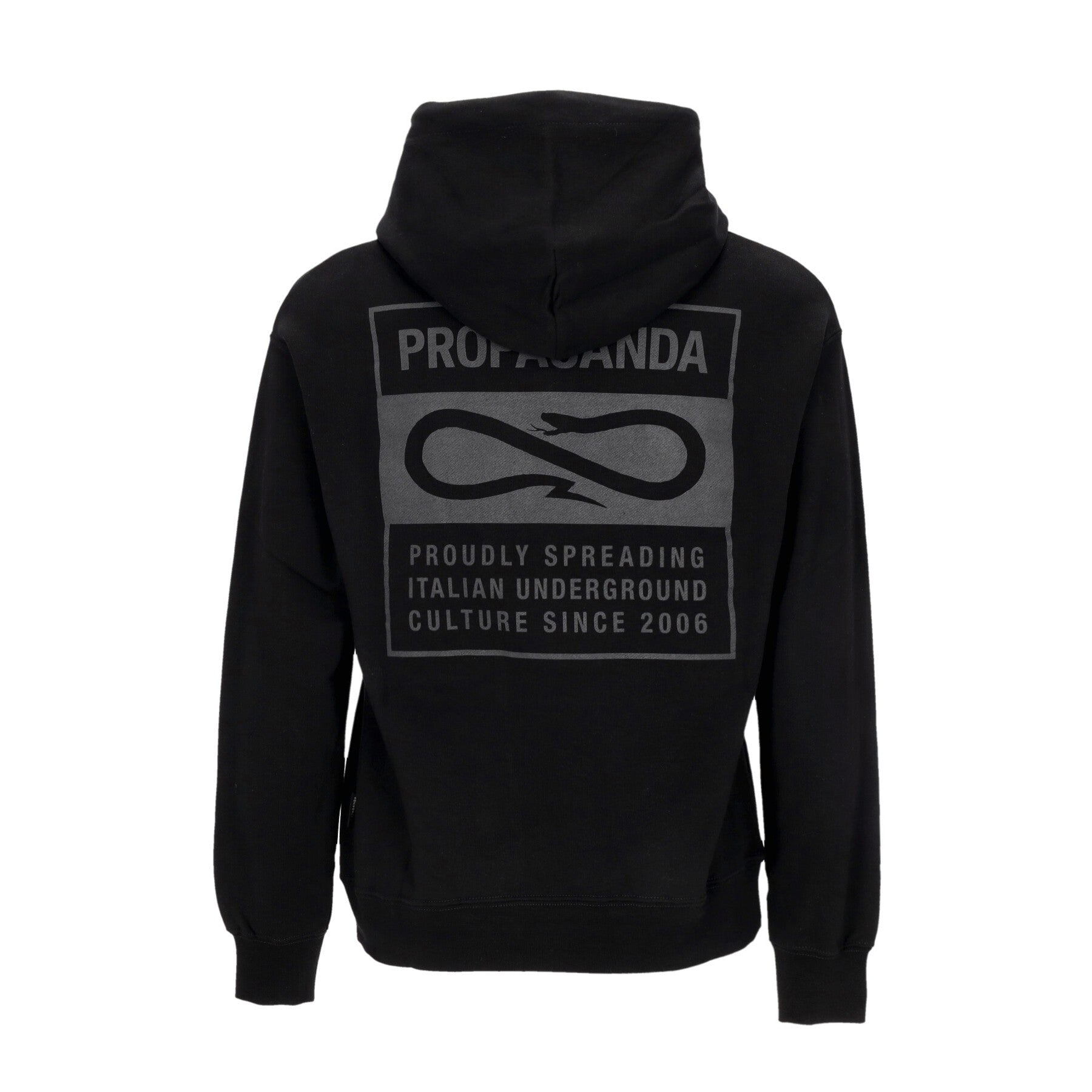 Propaganda, Felpa Leggera Cappuccio Uomo Label Hoodie, Black