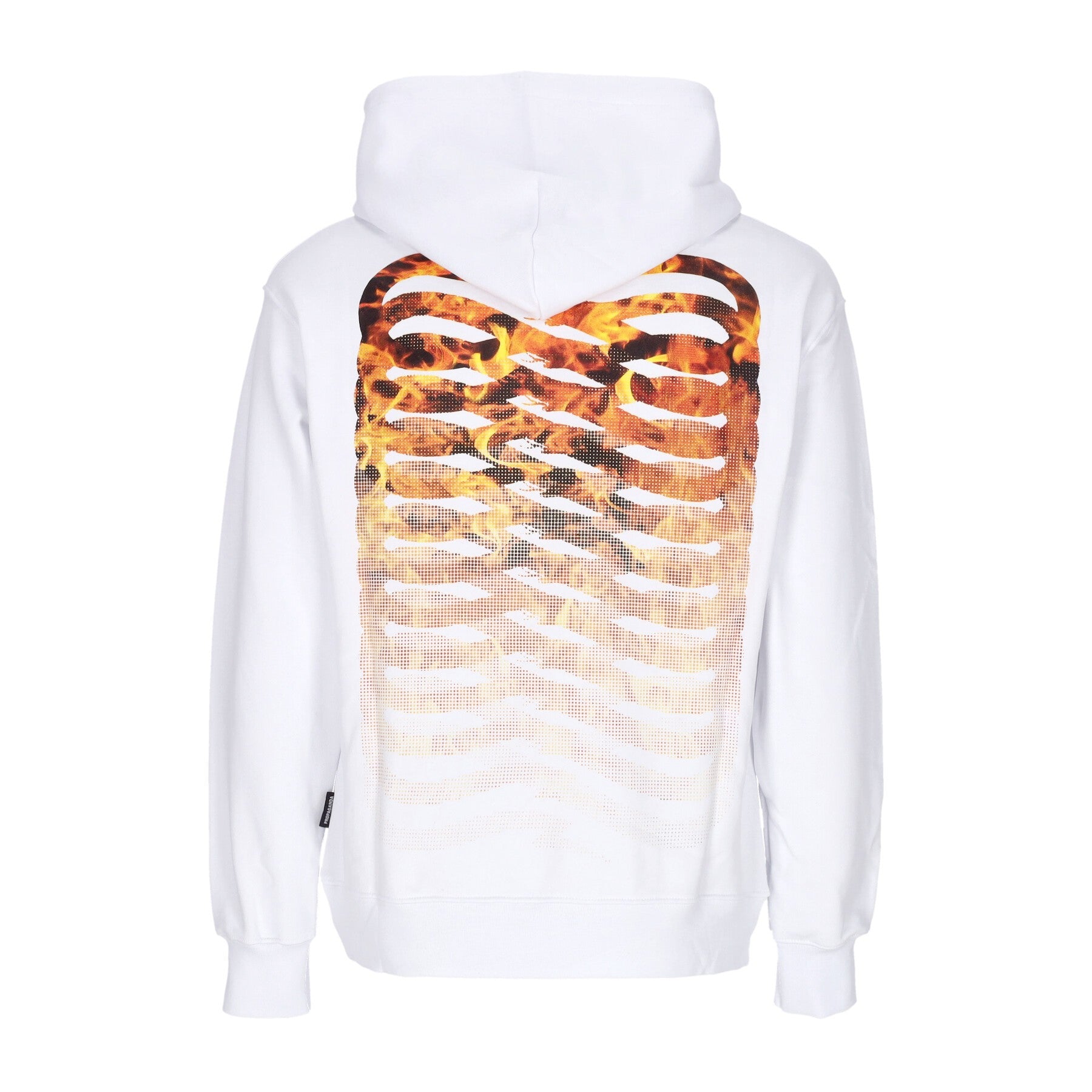 Propaganda, Felpa Leggera Cappuccio Uomo Ribs Hell Hoodie, White