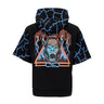 Propaganda, Felpa Leggera Cappuccio Manica Corta Uomo Triangle Gorilla Short Hoodie, Black