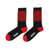 Propaganda, Calza Media Uomo Ribs Socks, Black/red