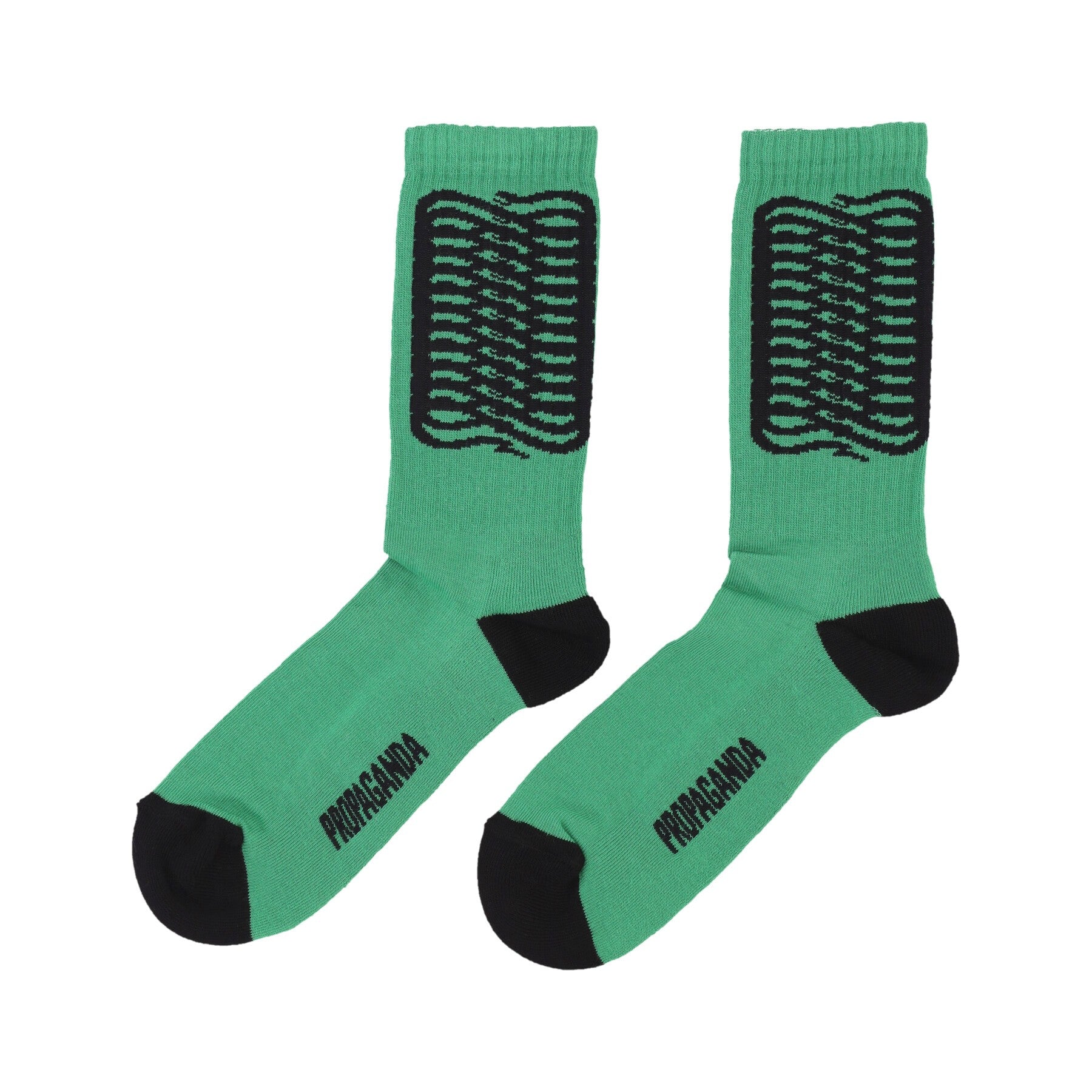 Propaganda, Calza Media Uomo Ribs Socks, Green/black