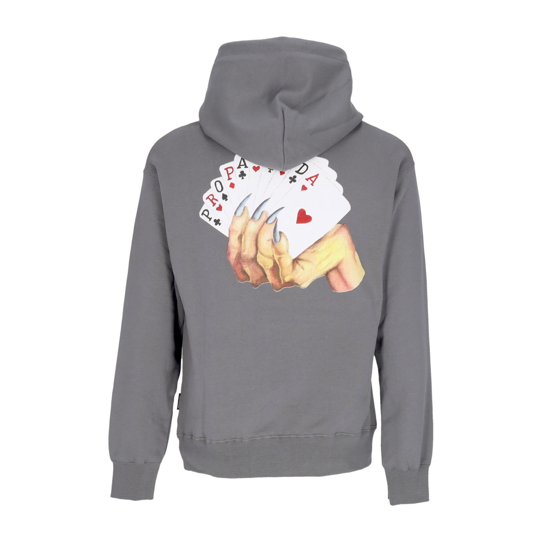 Propaganda, Felpa Leggera Cappuccio Uomo Royal Flush Hoodie, Grey