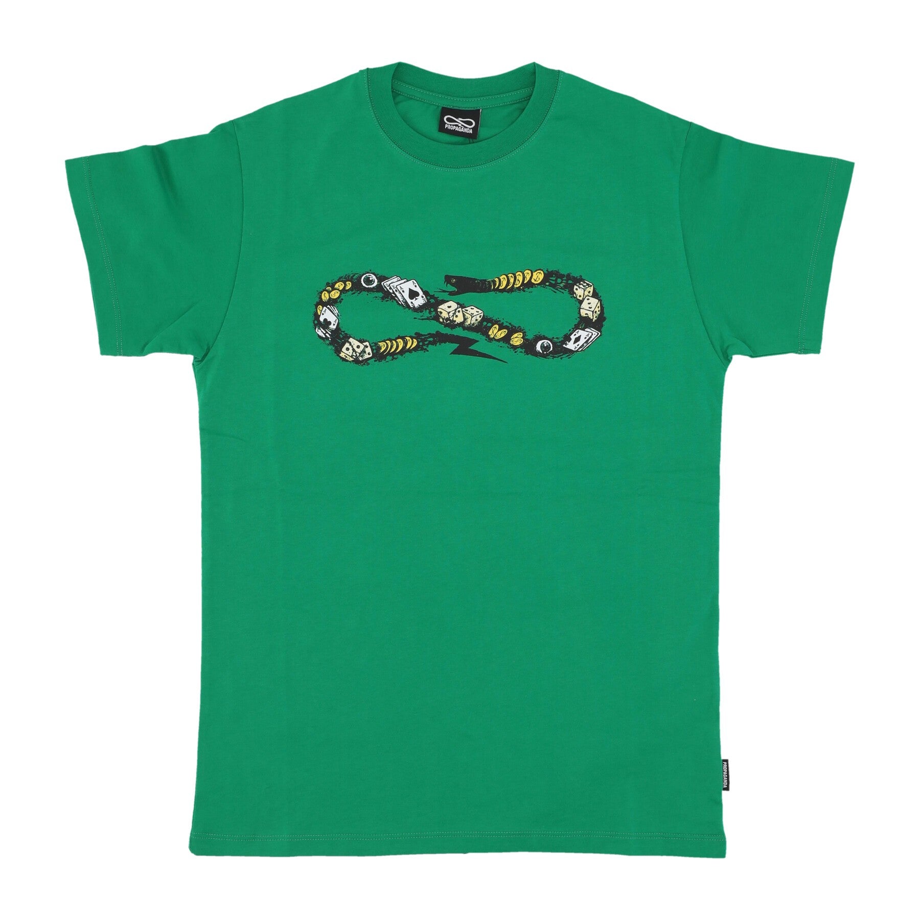 Propaganda, Maglietta Uomo Logo Hazard Tee, Green Bottle