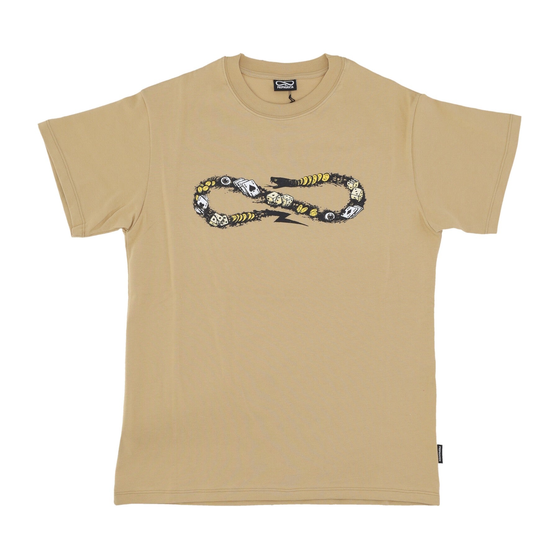 Propaganda, Maglietta Uomo Logo Hazard Tee, Camel