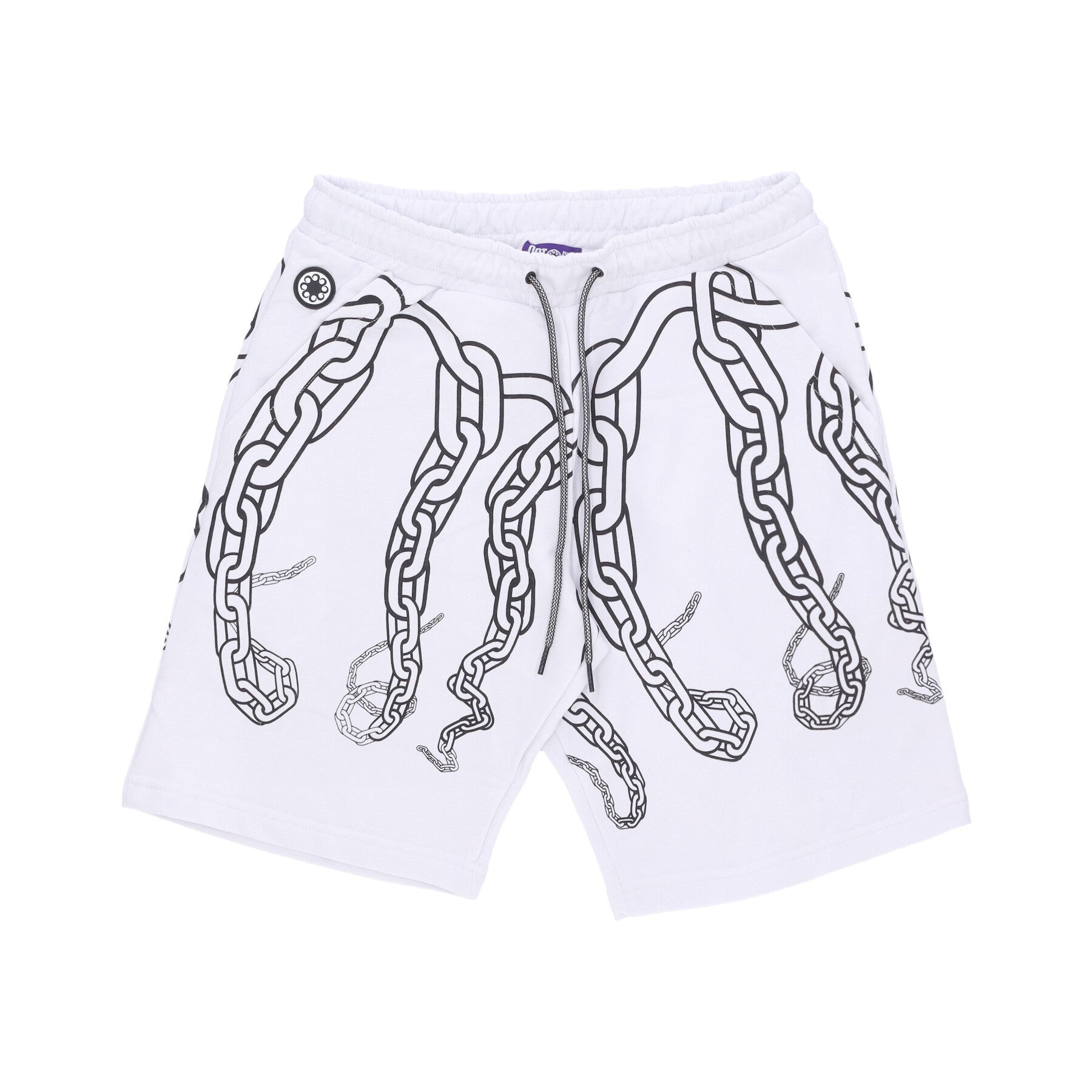 Octopus, Pantalone Corto Tuta Uomo Chain Sweatshort, White