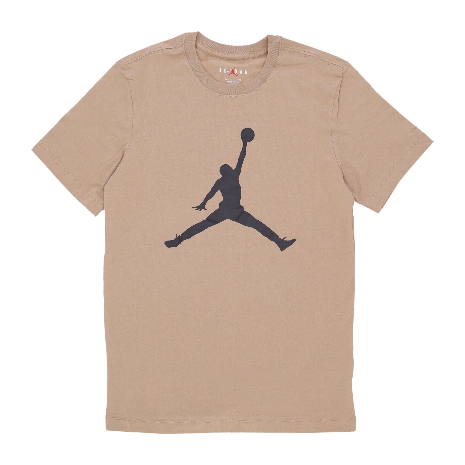 Jordan, Maglietta Uomo Jumpman Crew, British Khaki/black