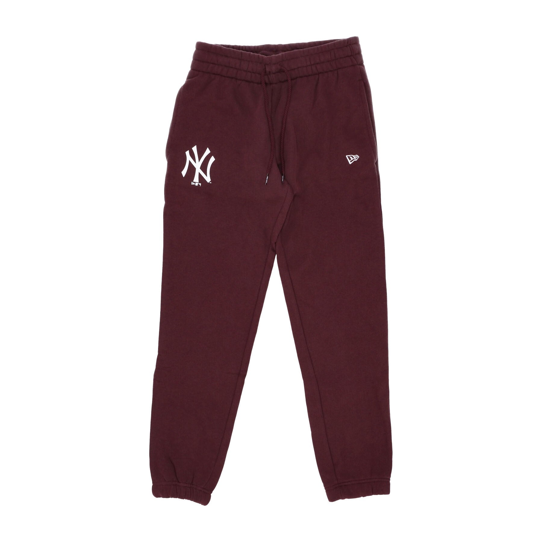 New Era, Pantalone Tuta Felpato Uomo Mlb Team Logo Jogger Neyyan, Maroon/white