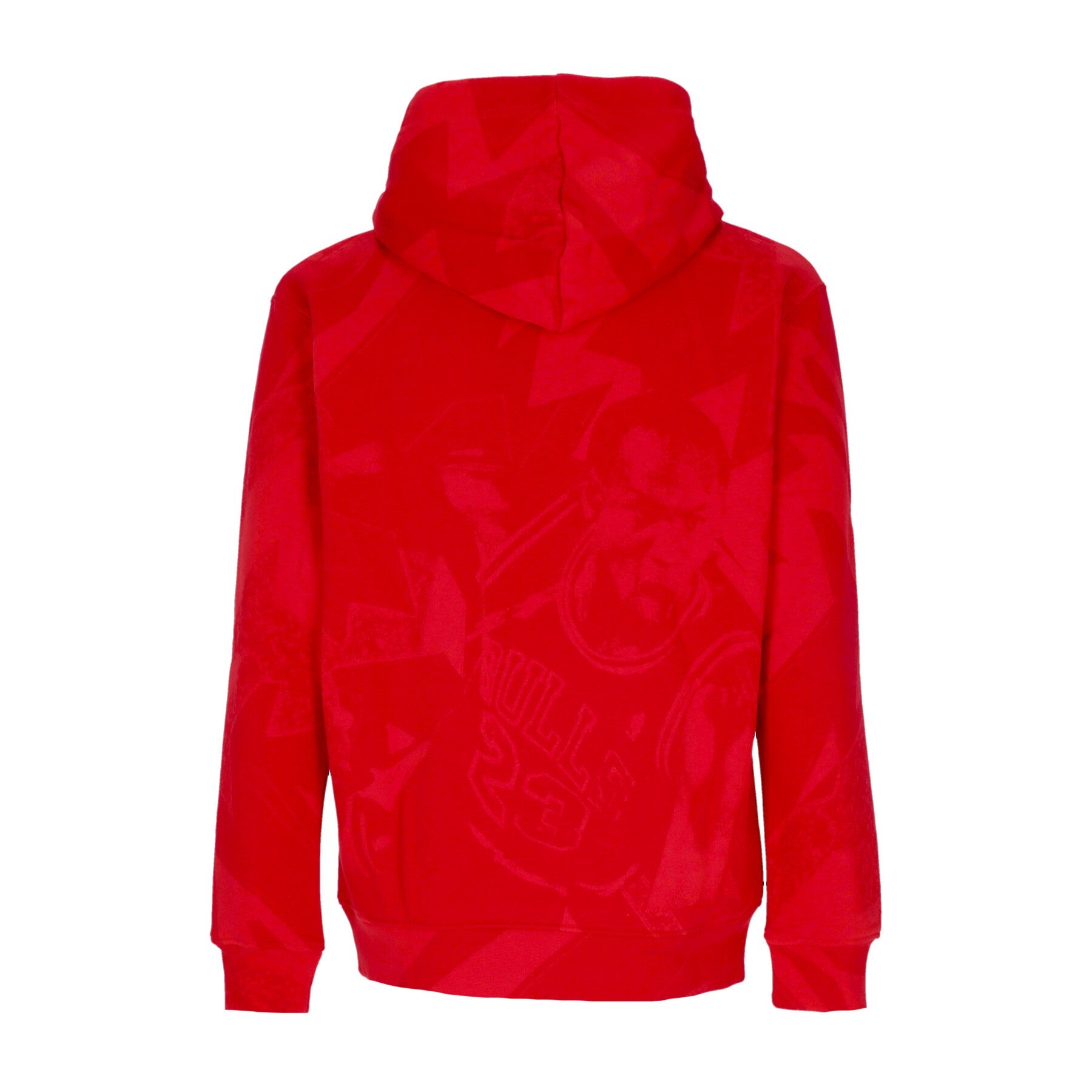 Essentials Herren Hoodie All Over Print Fleece Hoodie Feuerrot/Weiß