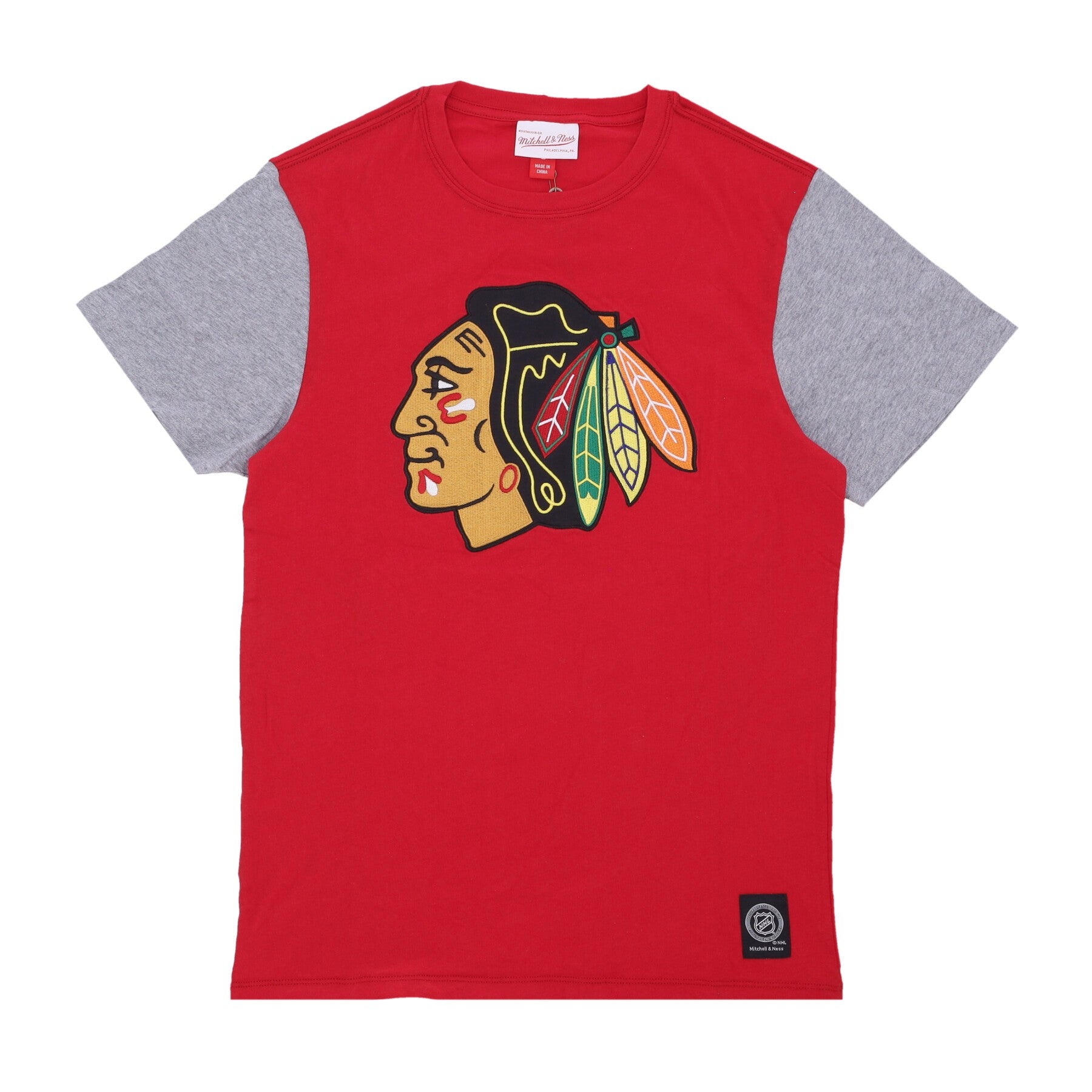 Mitchell & Ness, Maglietta Uomo Nhl Color Blocked Tee Chibla, Scarlet