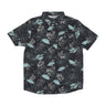 Salty Crew, Camicia Manica Corta Uomo Feeding Frenzy Uv Woven, Black