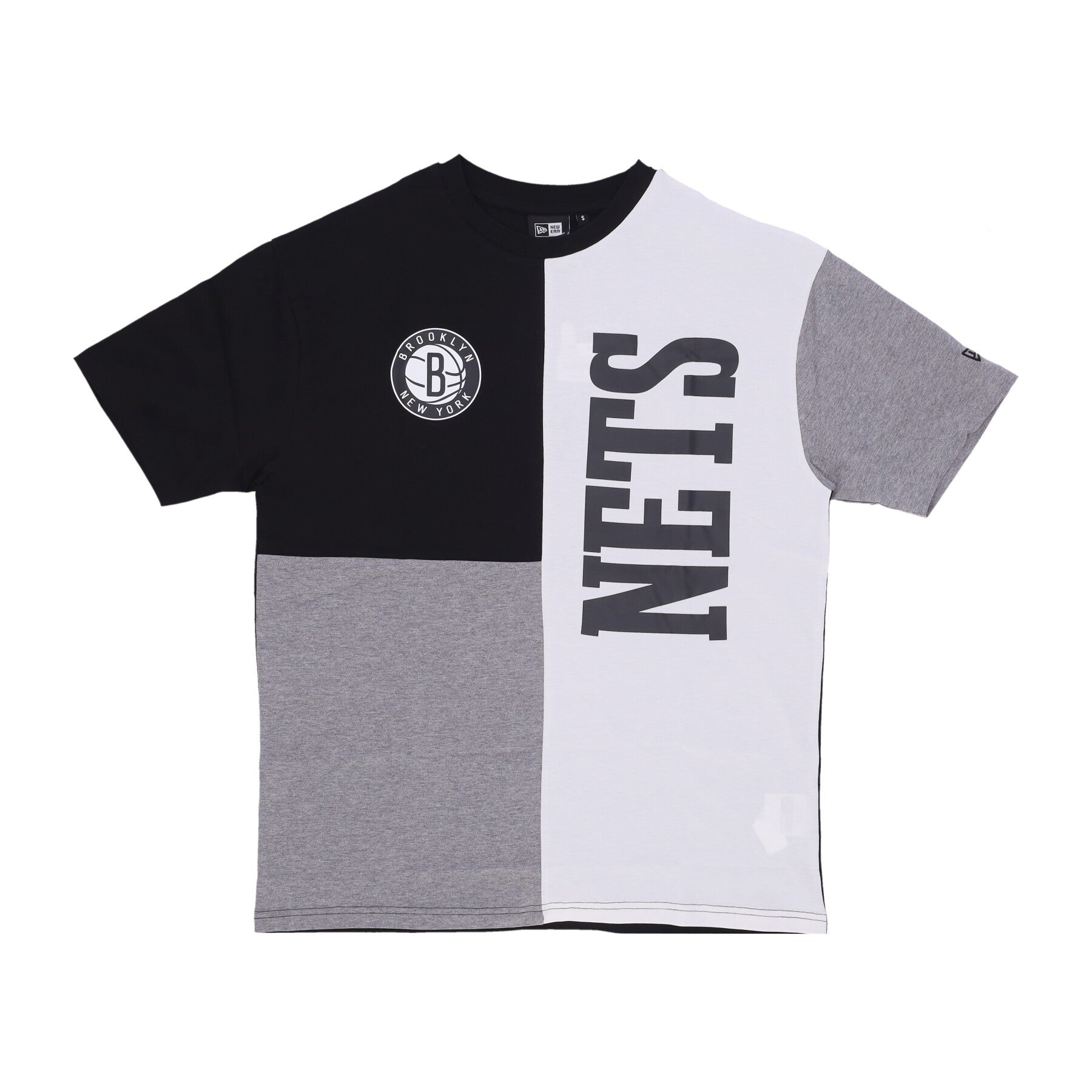 New Era, Maglietta Uomo Nba Cut And Sew Os Tee Bronet, Black/heather Grey