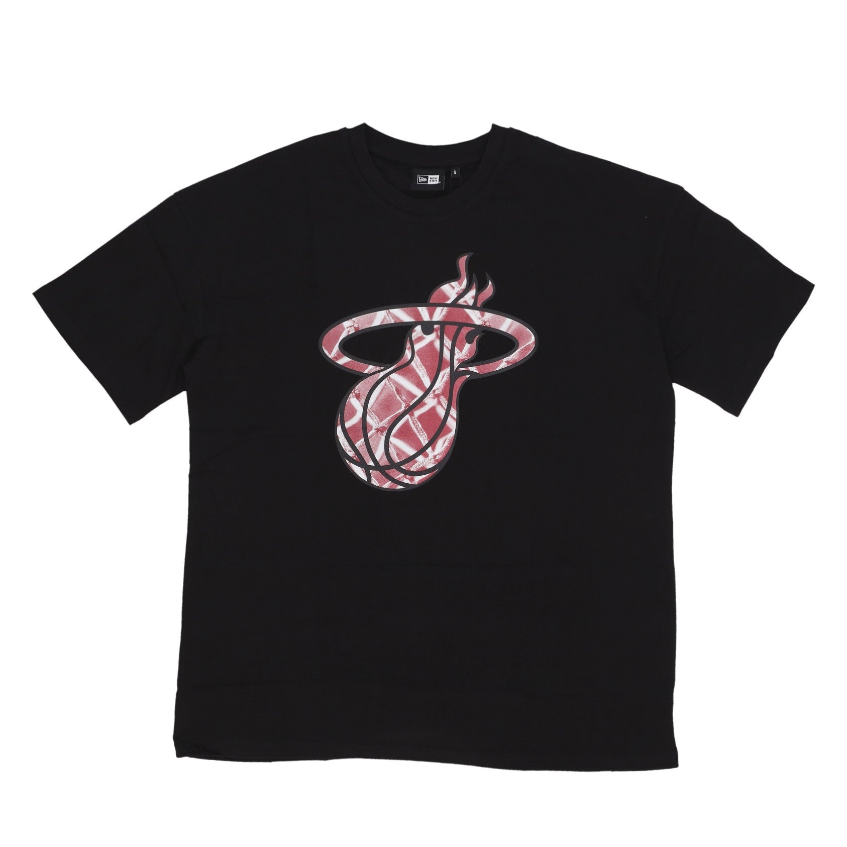 New Era, Maglietta Uomo Nba Infill Logo Os Tee Miahea, Black/scarlet