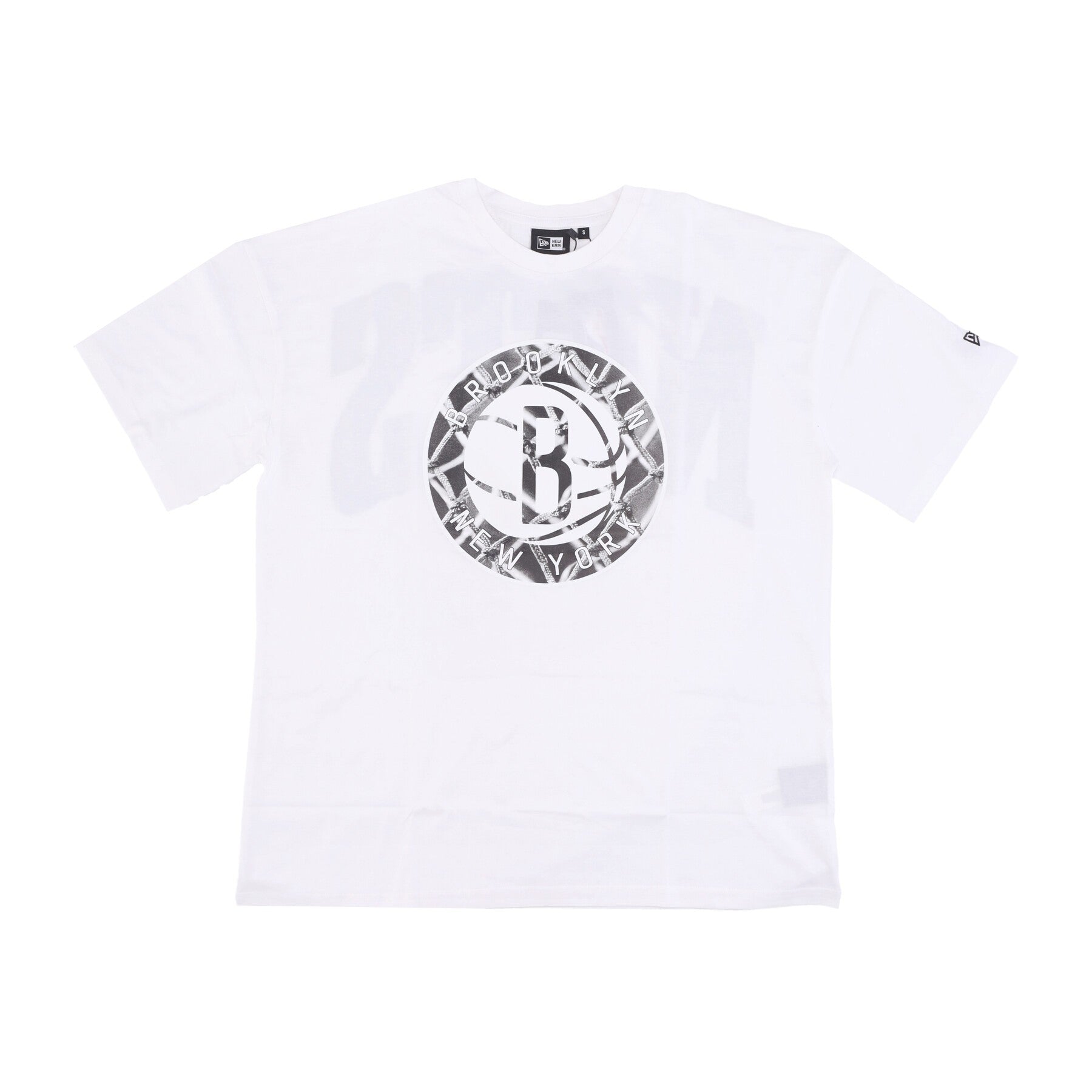 New Era, Maglietta Uomo Nba Infill Logo Os Tee Bronet, White/black