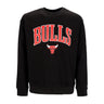 New Era, Felpa Leggera Girocollo Uomo Nba Applique Crew Chibul, Black/front Door Red