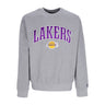 New Era, Felpa Leggera Girocollo Uomo Nba Applique Crew Loslak, Heather Grey/true Purple