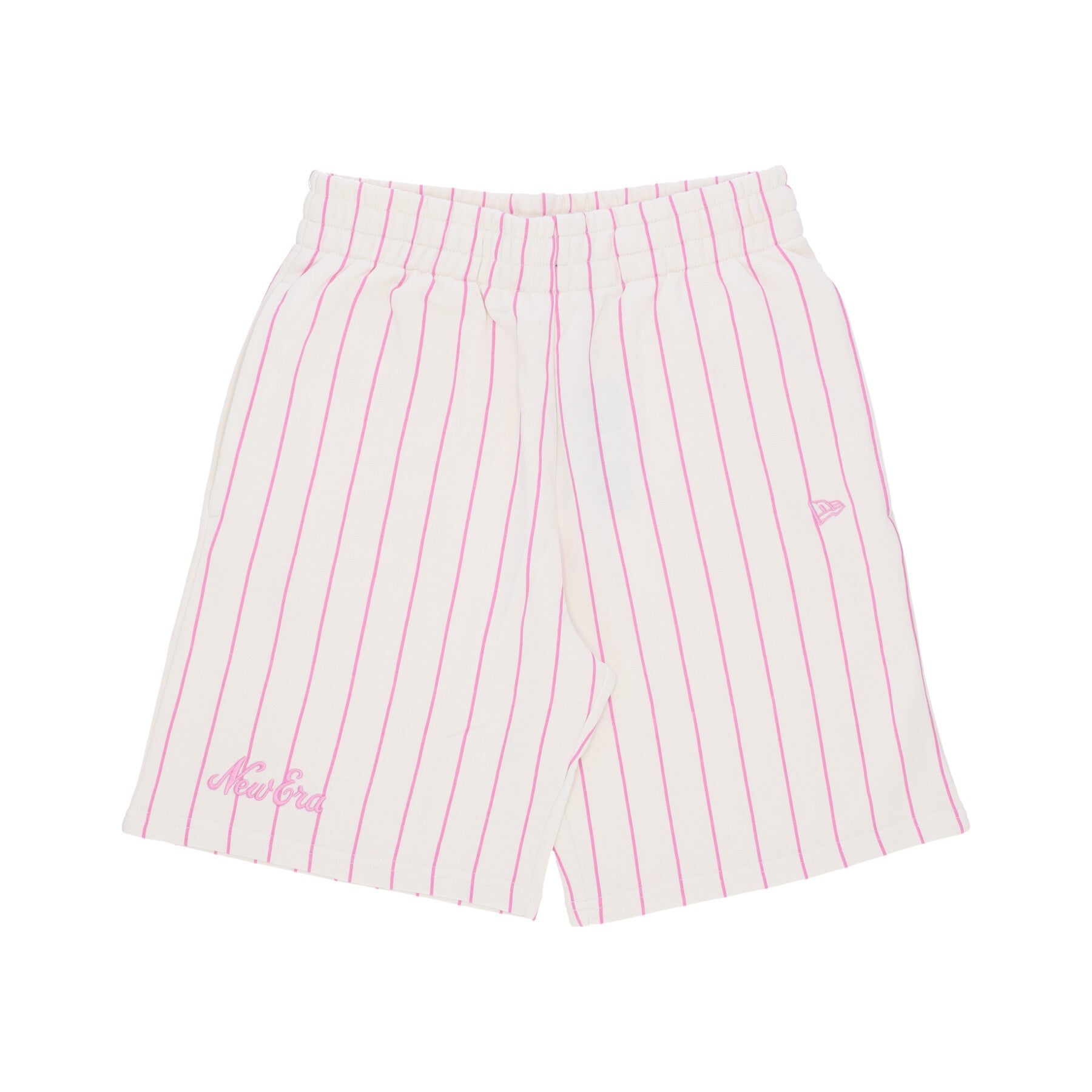 New Era, Pantalone Corto Tuta Uomo Ne Pinstripe Shorts, Off White/wild Rose