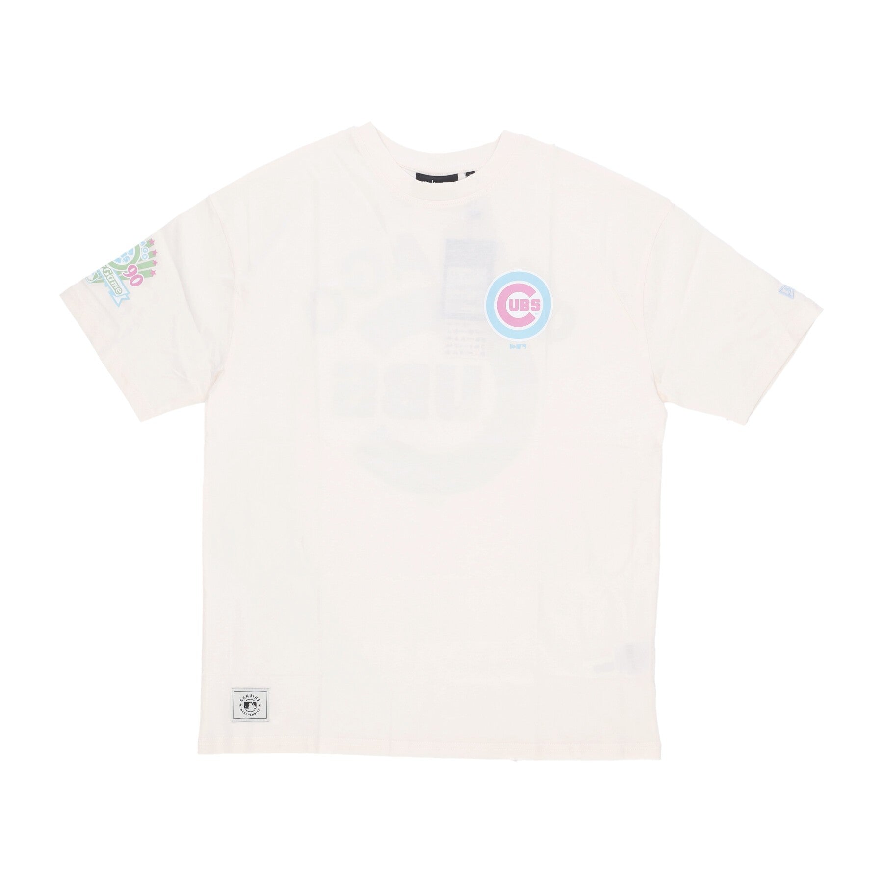 Maglietta Uomo Mlb Pastel Os Tee Chicub Off White/chrome Blue