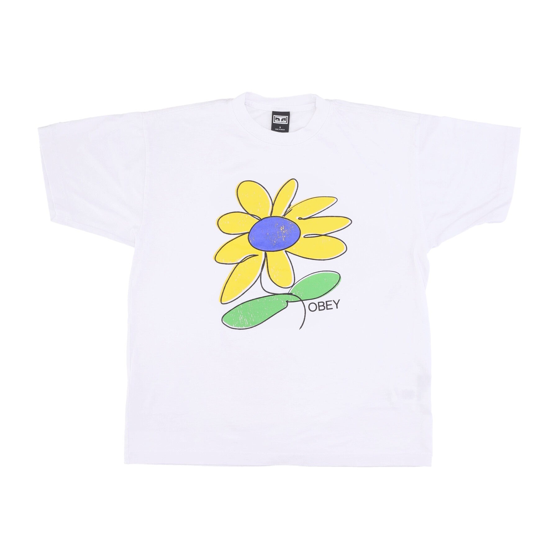 Obey, Maglietta Uomo Sun Flower Heavyweight Tee, White