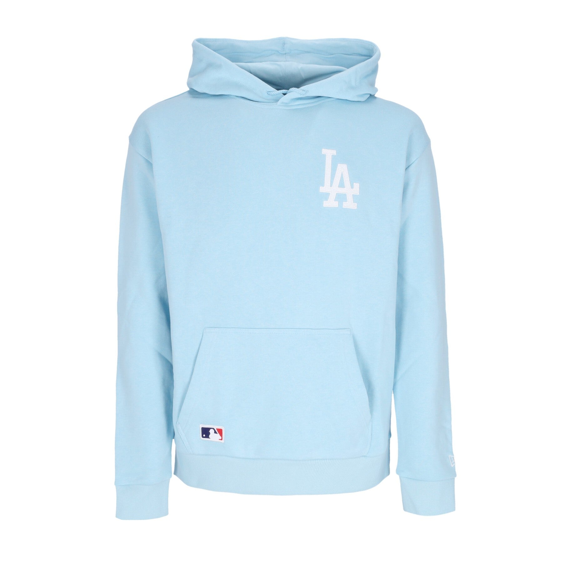 New Era, Felpa Leggera Cappuccio Uomo Mlb League Essentials Os Hoodie Losdod, Chrome Blue/white