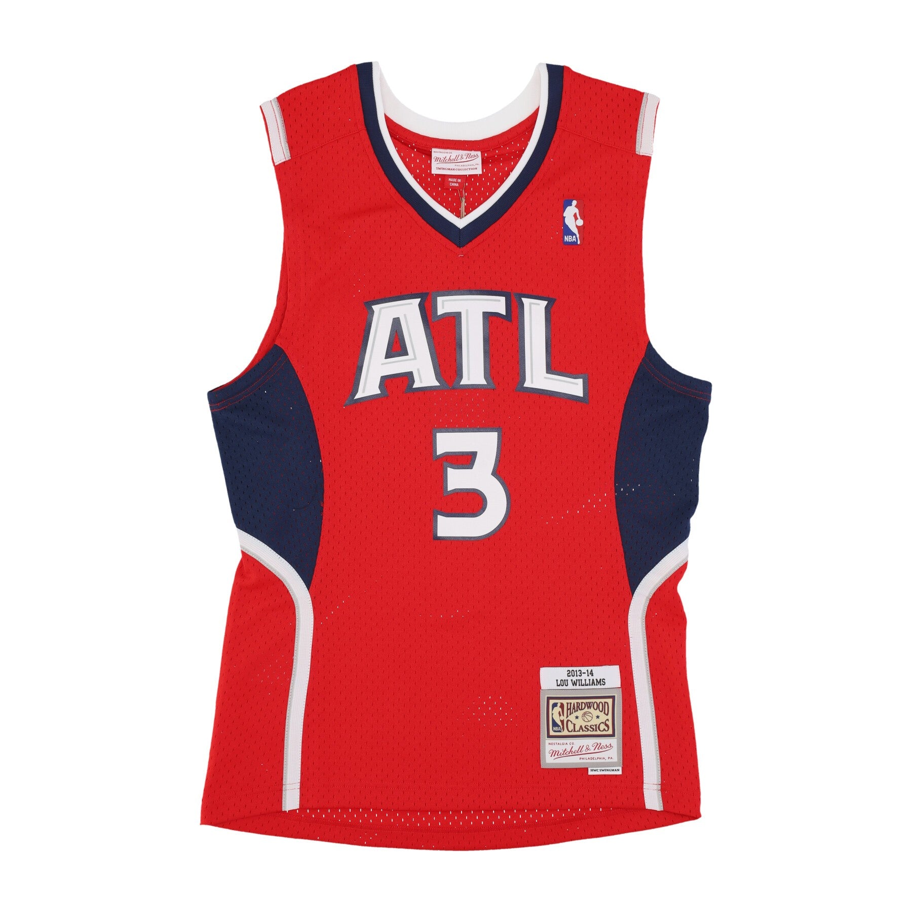 Mitchell & Ness, Canotta Basket Uomo Nba Authentic Jersey No 3 Lou Williams 2013 Atlhaw, Original Team Colors