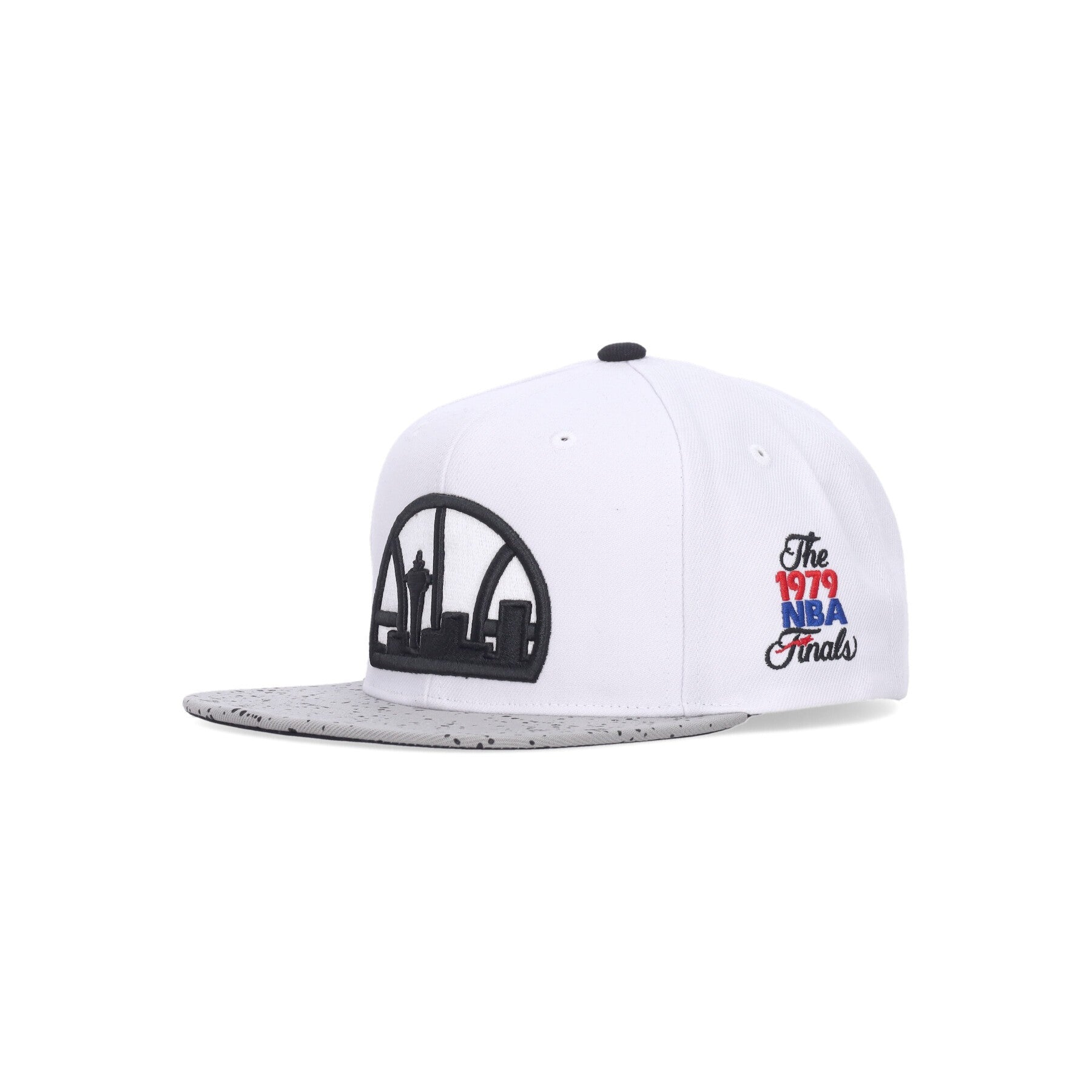 Mitchell & Ness, Cappellino Visiera Piatta Uomo Nba Cement Top Snapback Seasup, White/silver