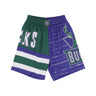 Mitchell & Ness, Pantaloncino Tipo Basket Uomo Nba Jumbotron 3.0 Shorts Milbuc, Multi/white