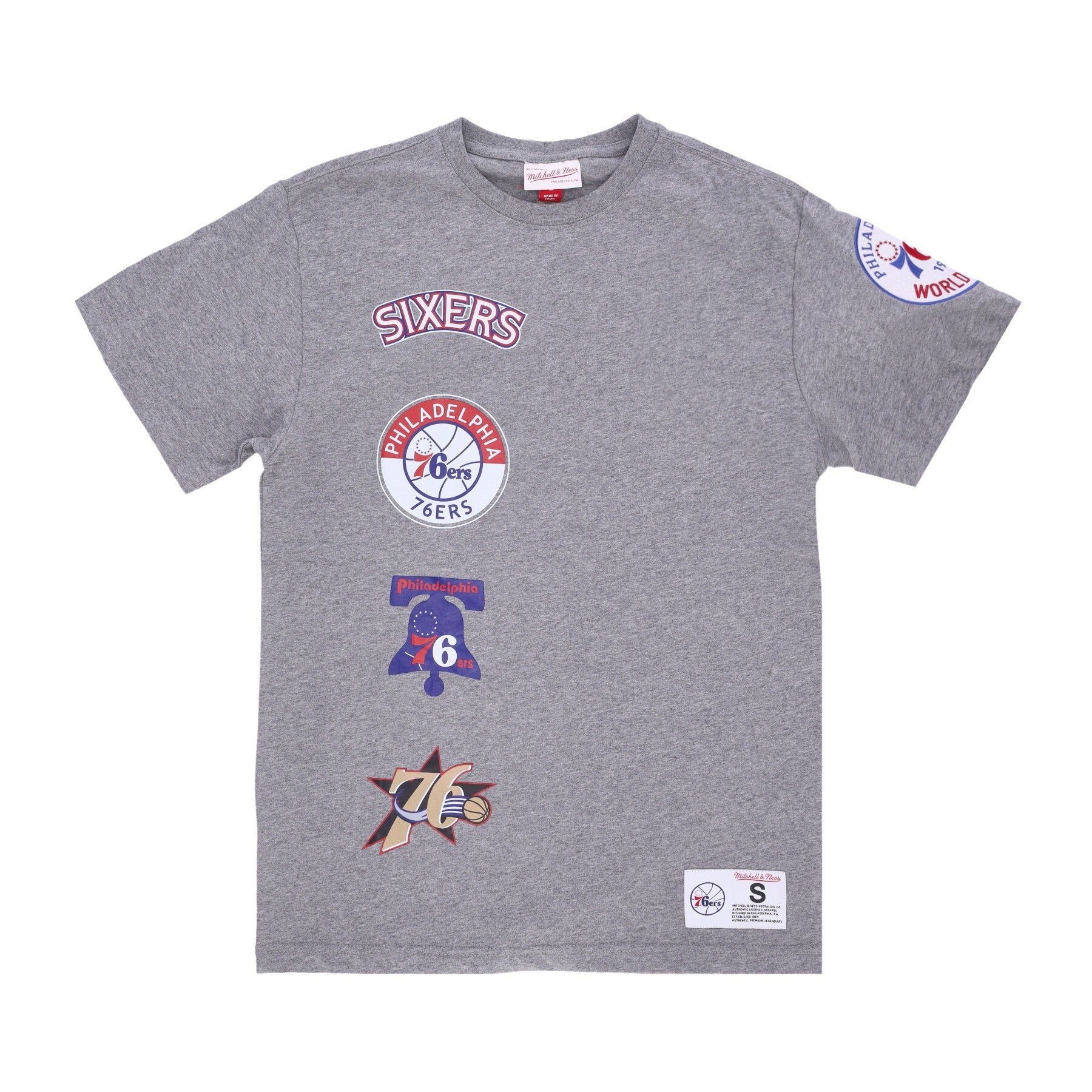 Mitchell & Ness, Maglietta Uomo Nba Hometown Tee Phi76e, Grey Heather