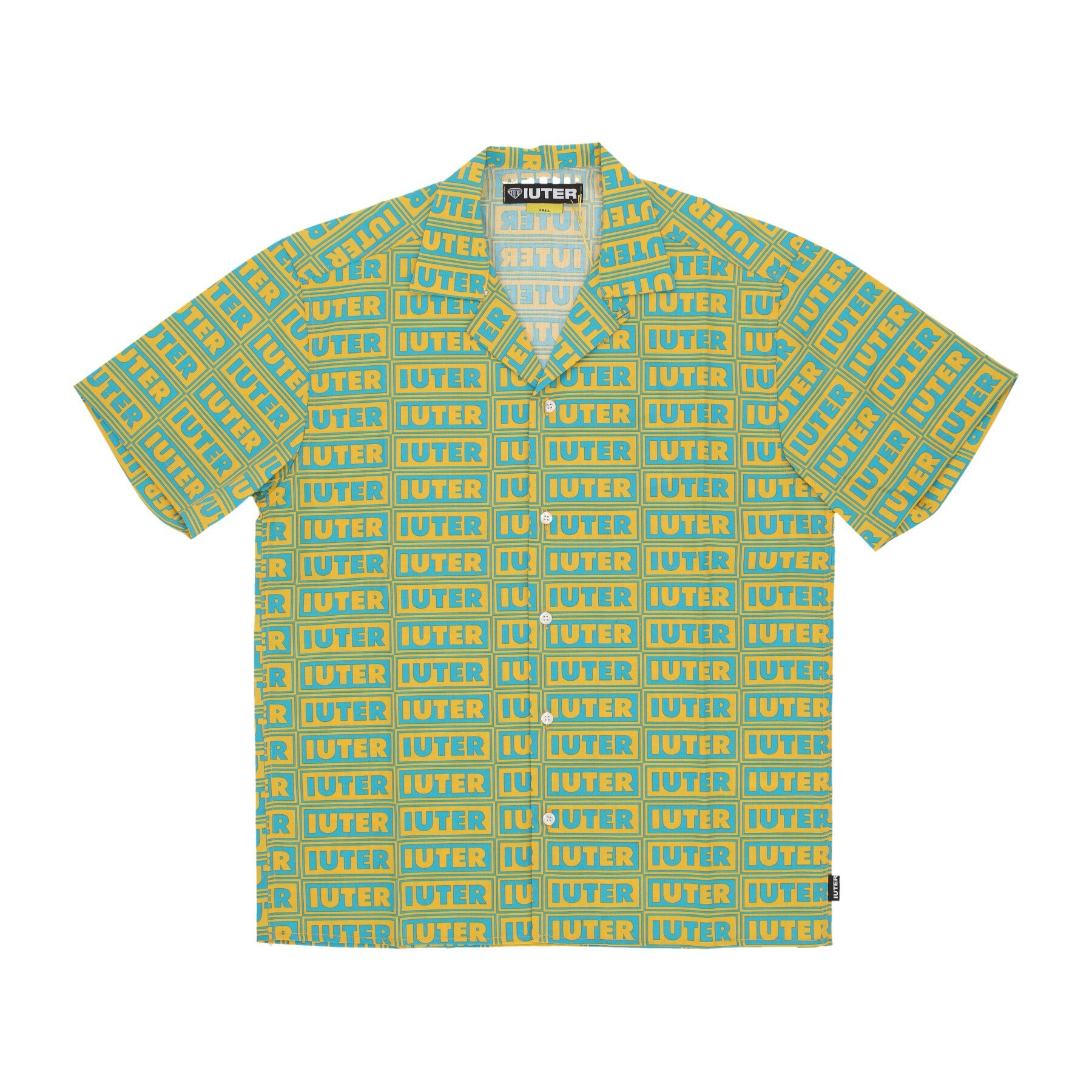 Iuter, Camicia Manica Corta Uomo Panel S/s Shirt, Canary