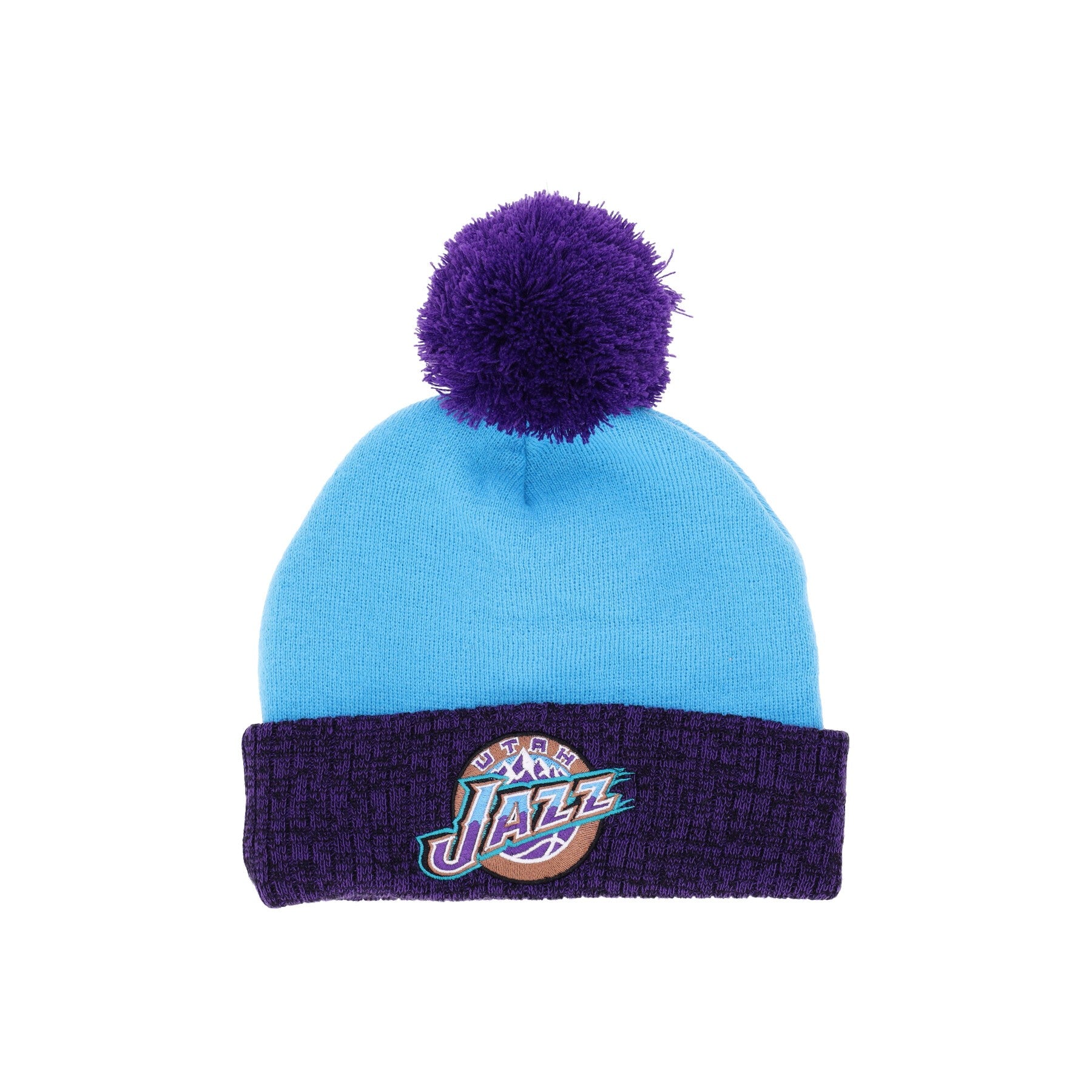 Mitchell & Ness, Cappello Pom Pom Uomo Nba Two Tone Pom Beanie Hwc Utajaz, Teal